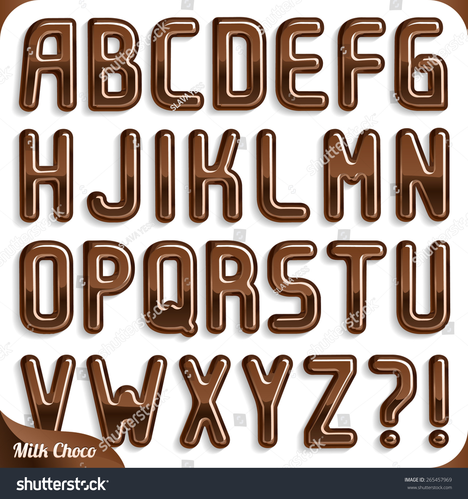 Milk Chocolate font Part 1/2 Alphabet - Royalty Free Stock Vector ...