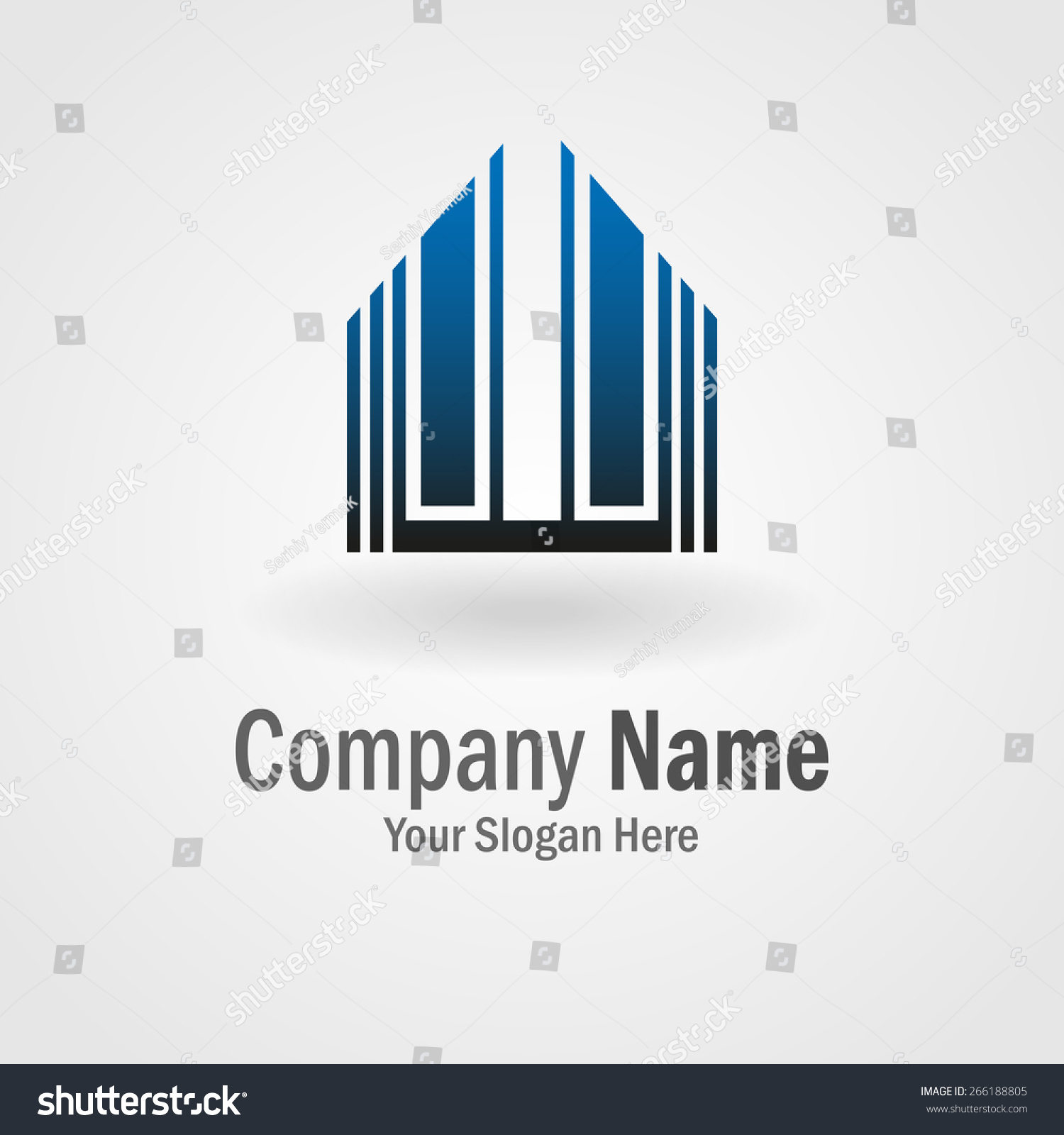 Abstract blue shape logo for building company or - Royalty Free Stock ...