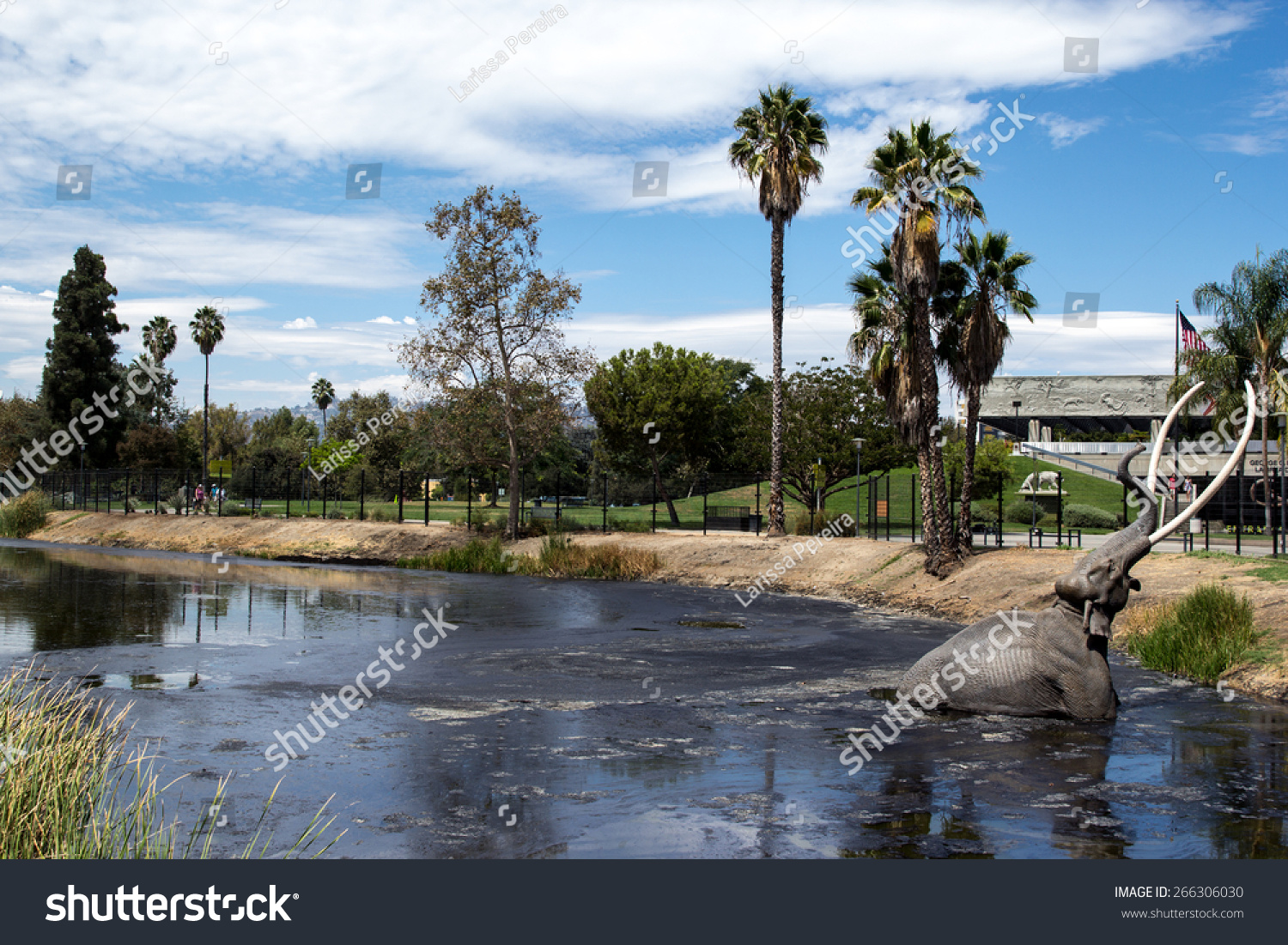 Mammoth sculpture at the La Brea Tar Pits in Los Angeles #266306030