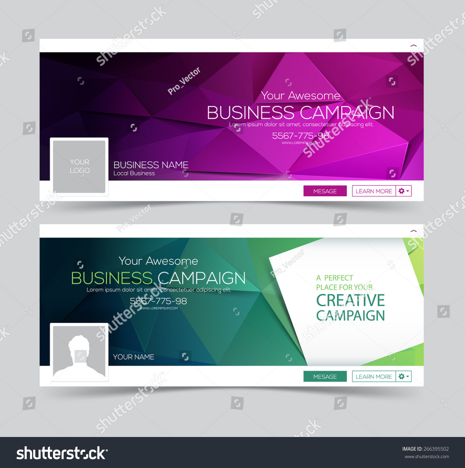 Two abstract business banner for website header. #266395502