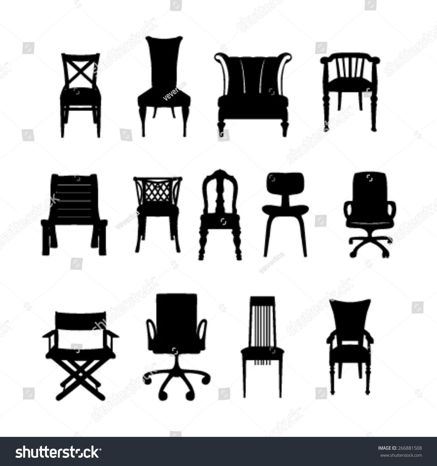 chair black symbols - Royalty Free Stock Vector 266881508 - Avopix.com