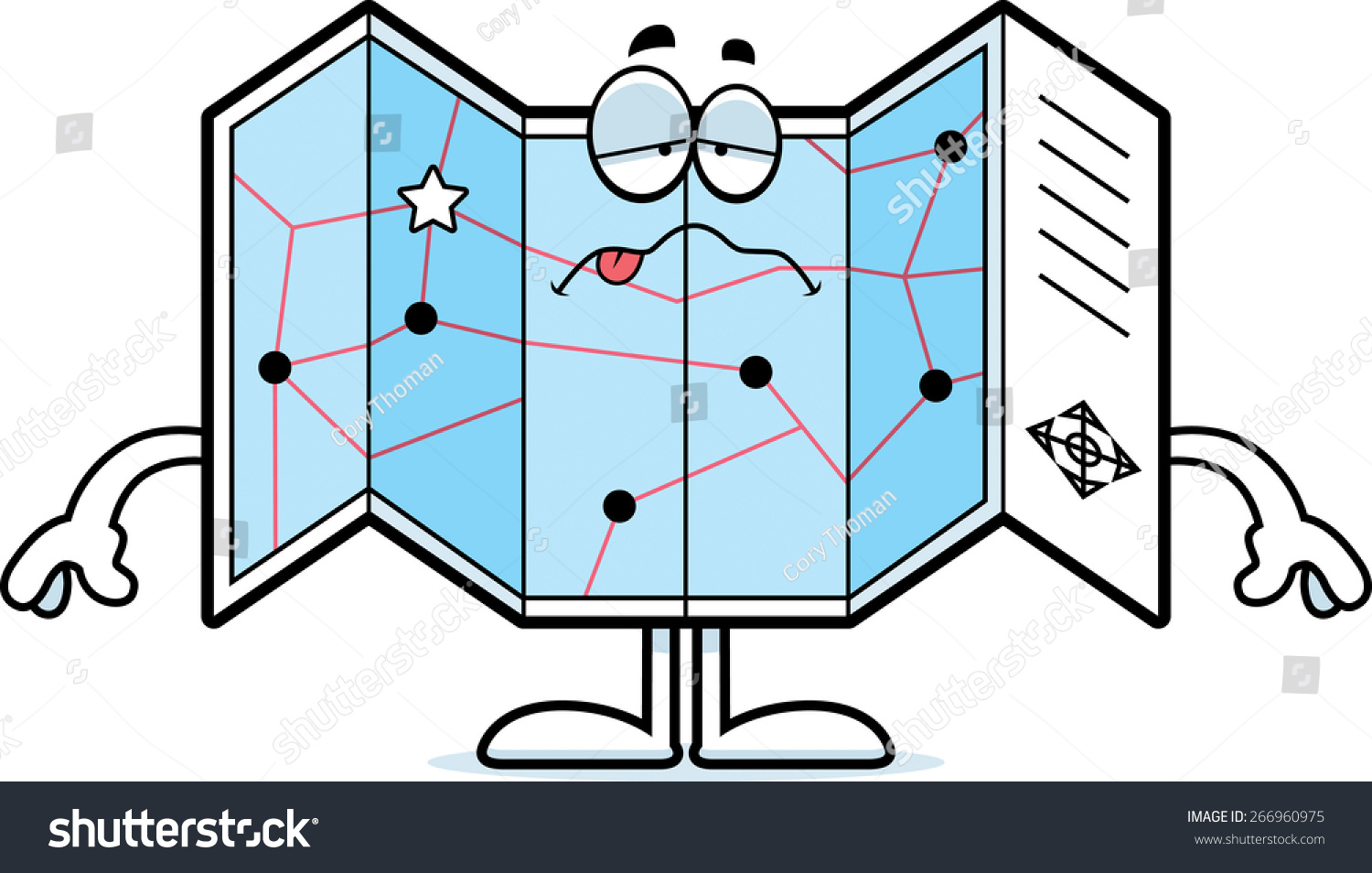 A cartoon illustration of a road map looking Royalty Free Stock