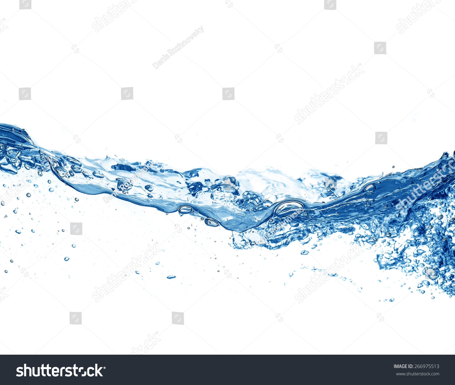 Water splash with bubbles isolated on the white background. #266975513