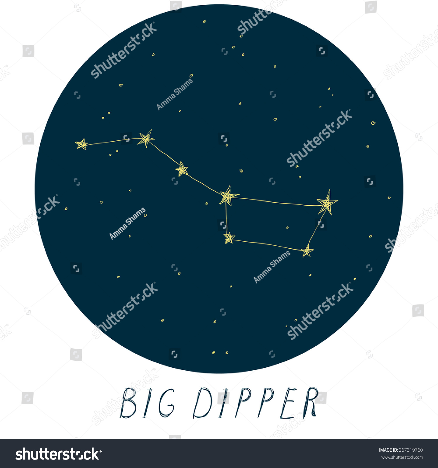 Hand Drawn Big Dipper Constellation Royalty Free Stock Vector 267319760 5571