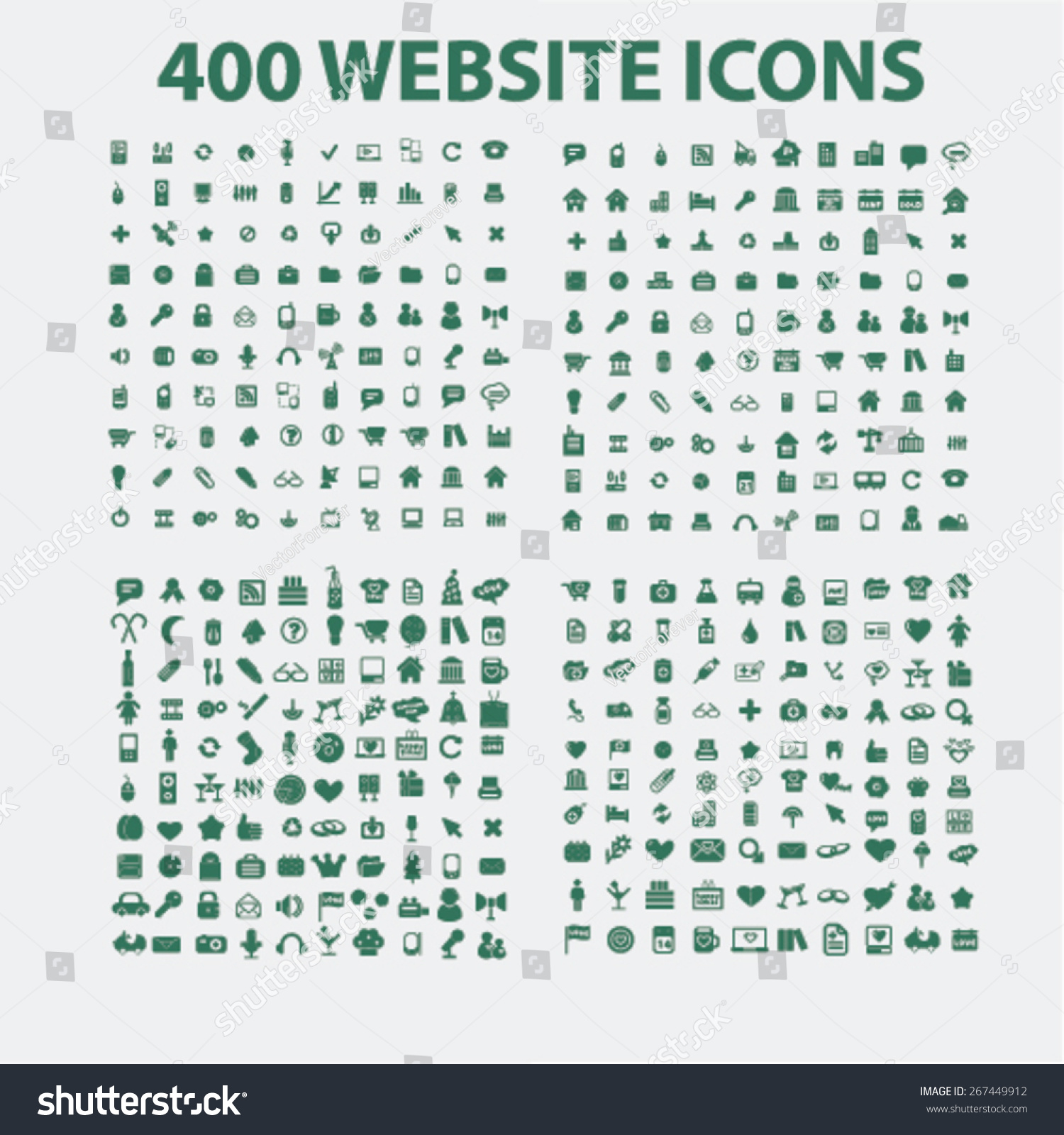 400 website, business, management, holidays, isolated icons, signs, illustrations concept design set, vector #267449912