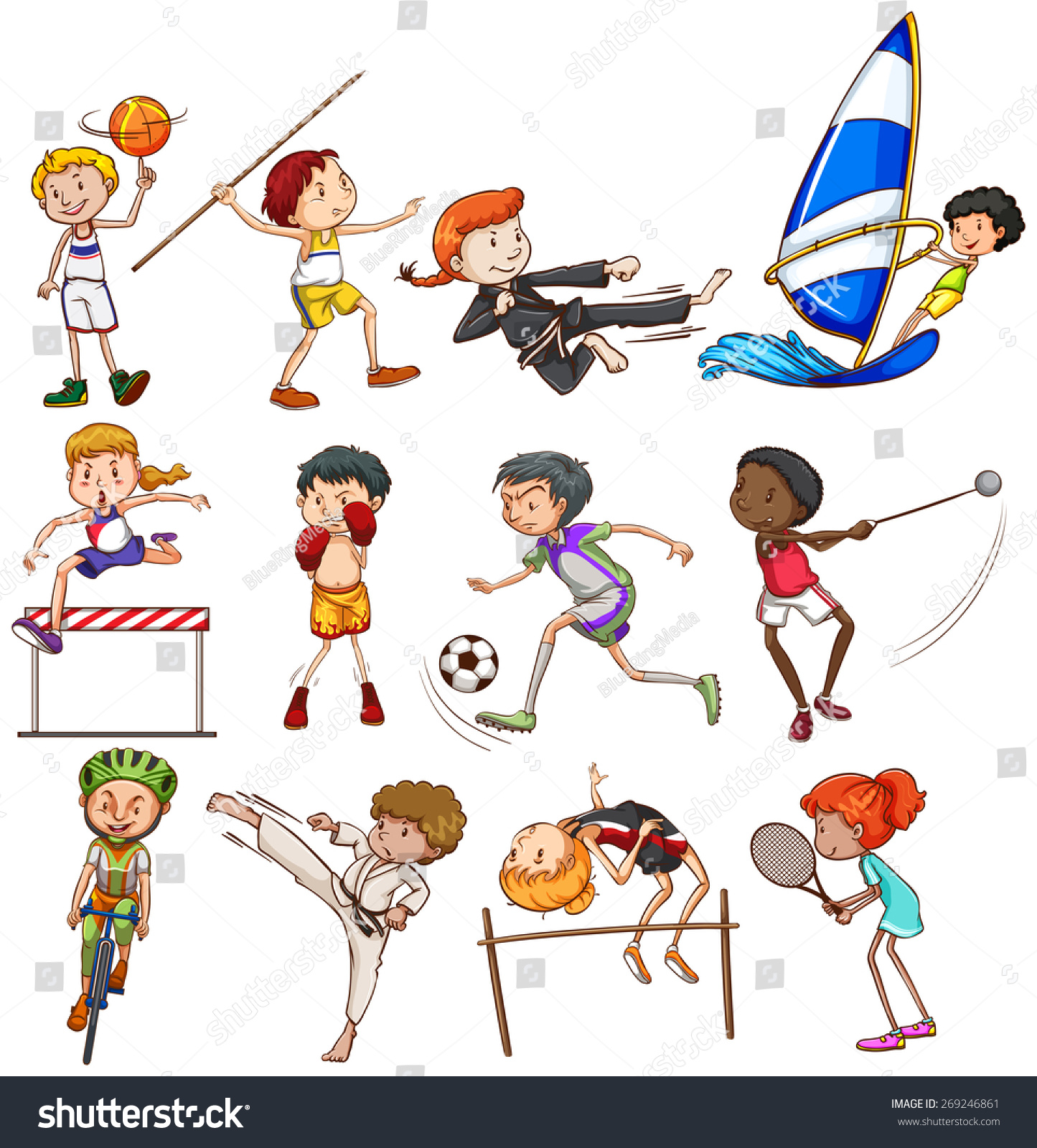 Different Types Of Sports Played By People - Royalty Free Stock Vector ...