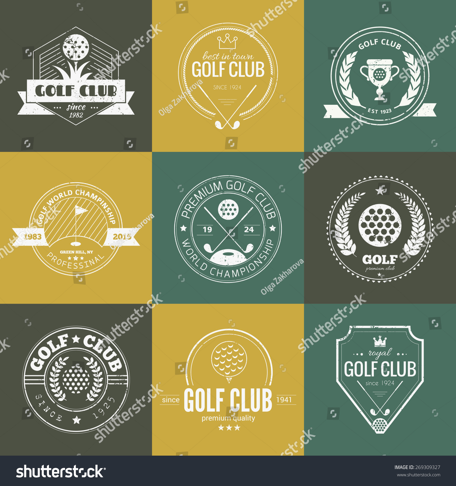 Set of golf club logo templates. Hipster sport - Royalty Free Stock ...