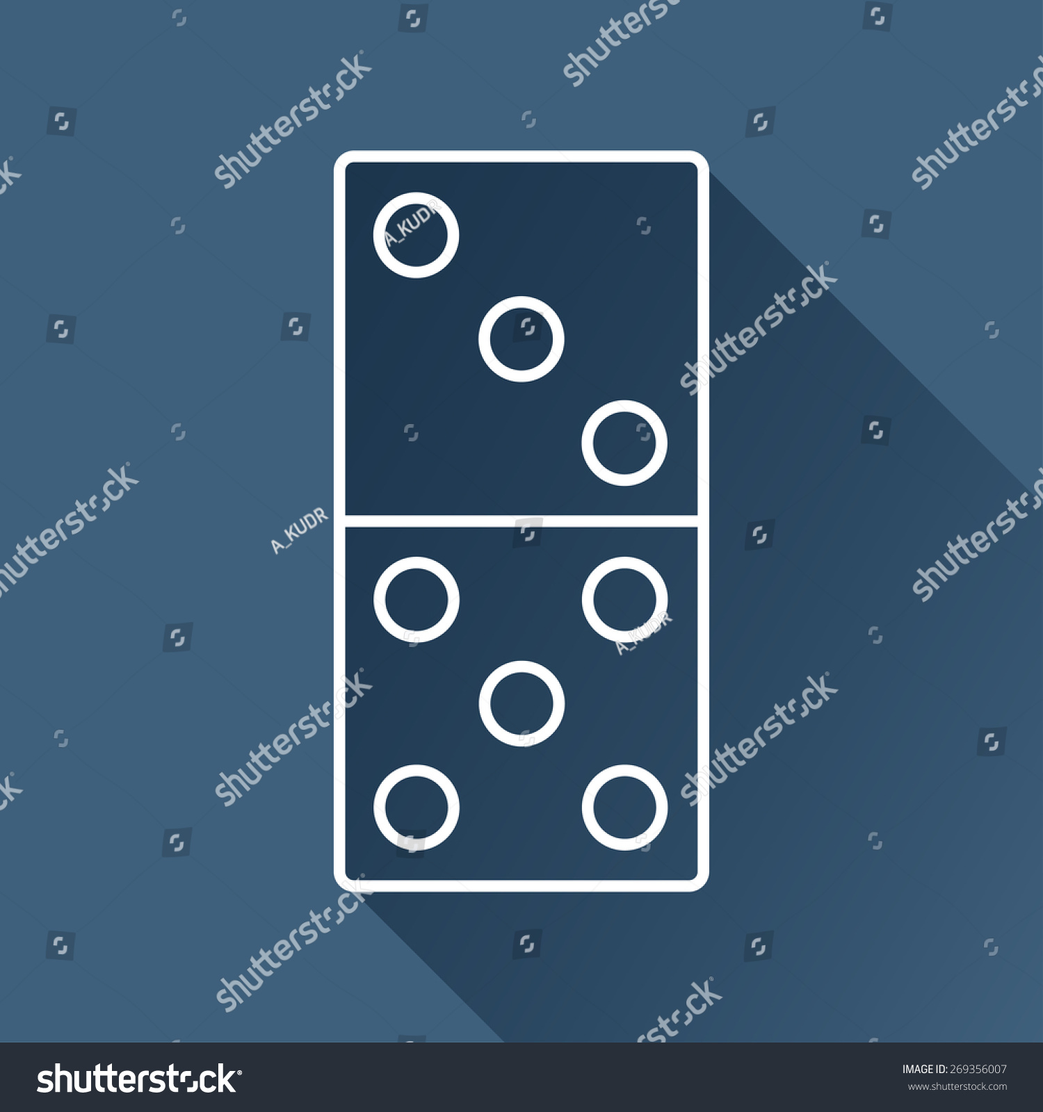 Vector outline flat isolate domino icon. Eps10 - Royalty Free Stock ...