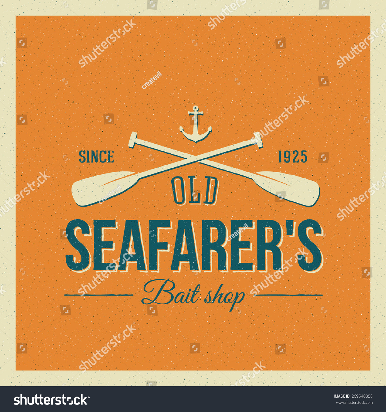 Vintage Nautical Vector Label or Logo with Retro - Royalty Free Stock ...