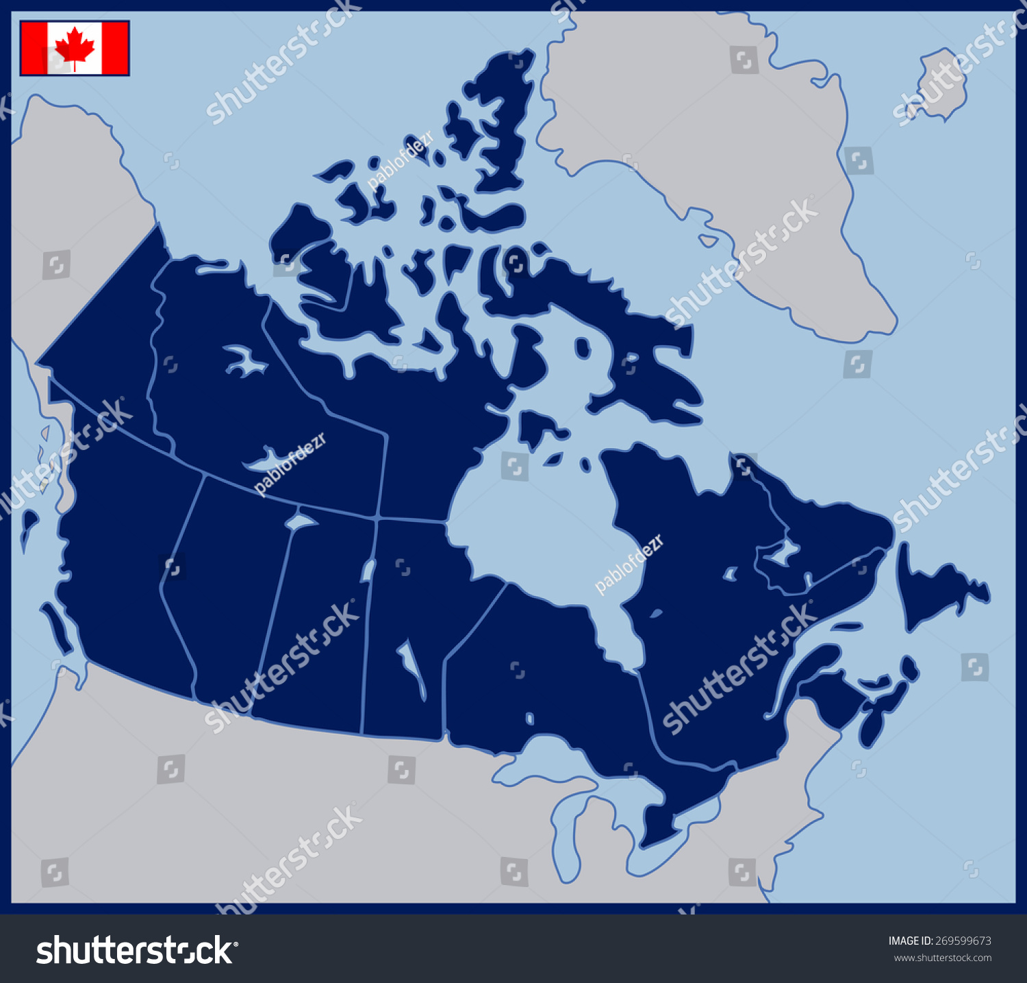 Blank Map Of Canada - Royalty Free Stock Vector 269599673 - Avopix.com