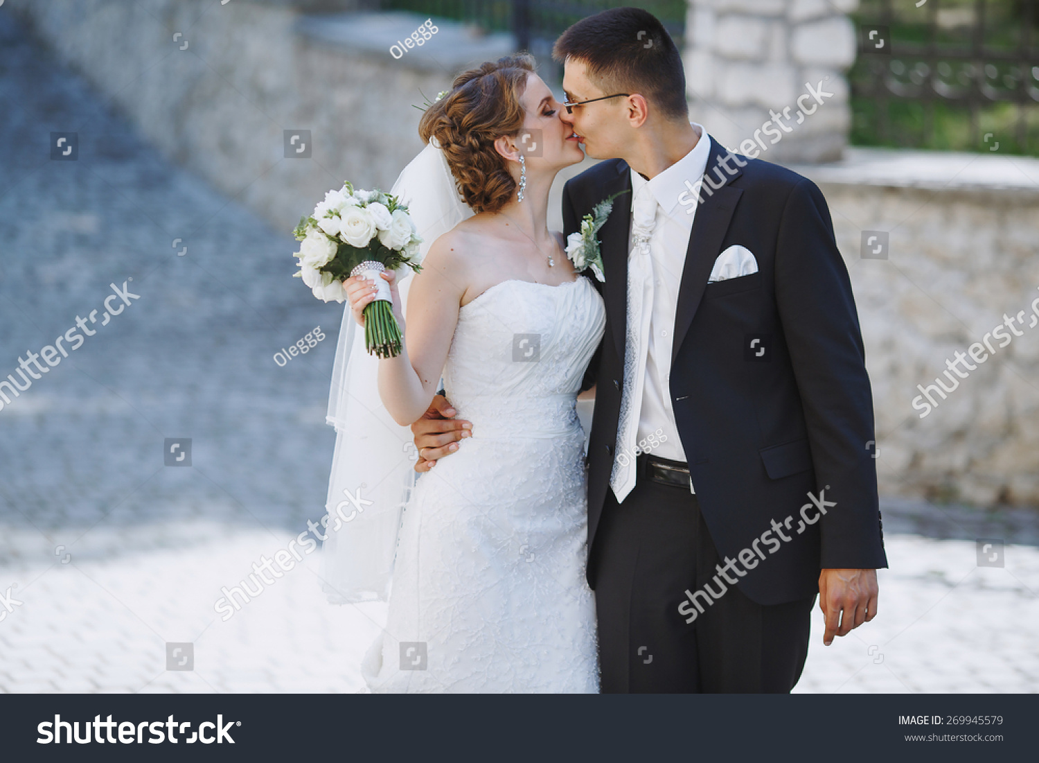 wedding couple on their wedding day #269945579