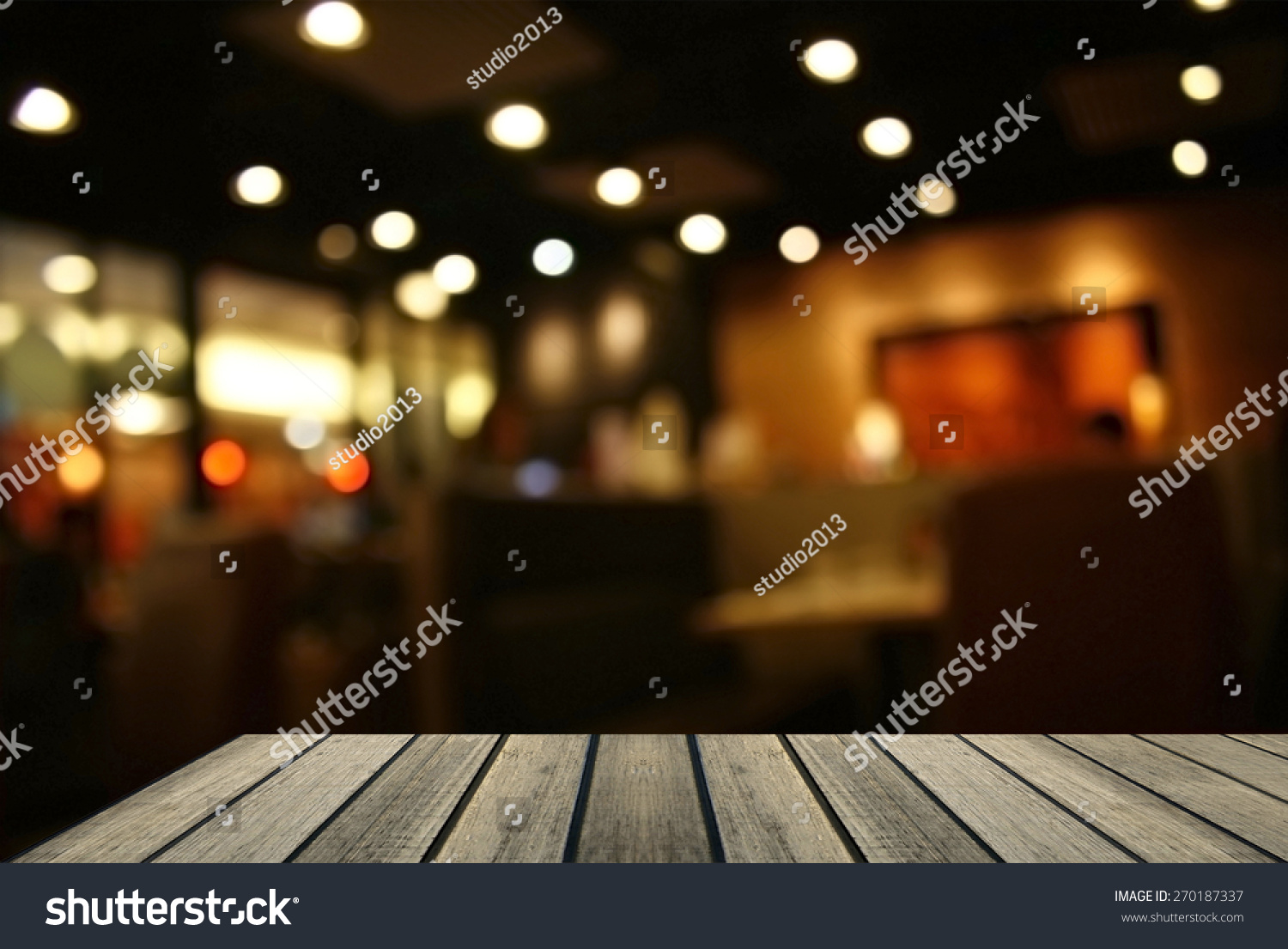Blurred background : Customer at restaurant blur background with copy space for text #270187337