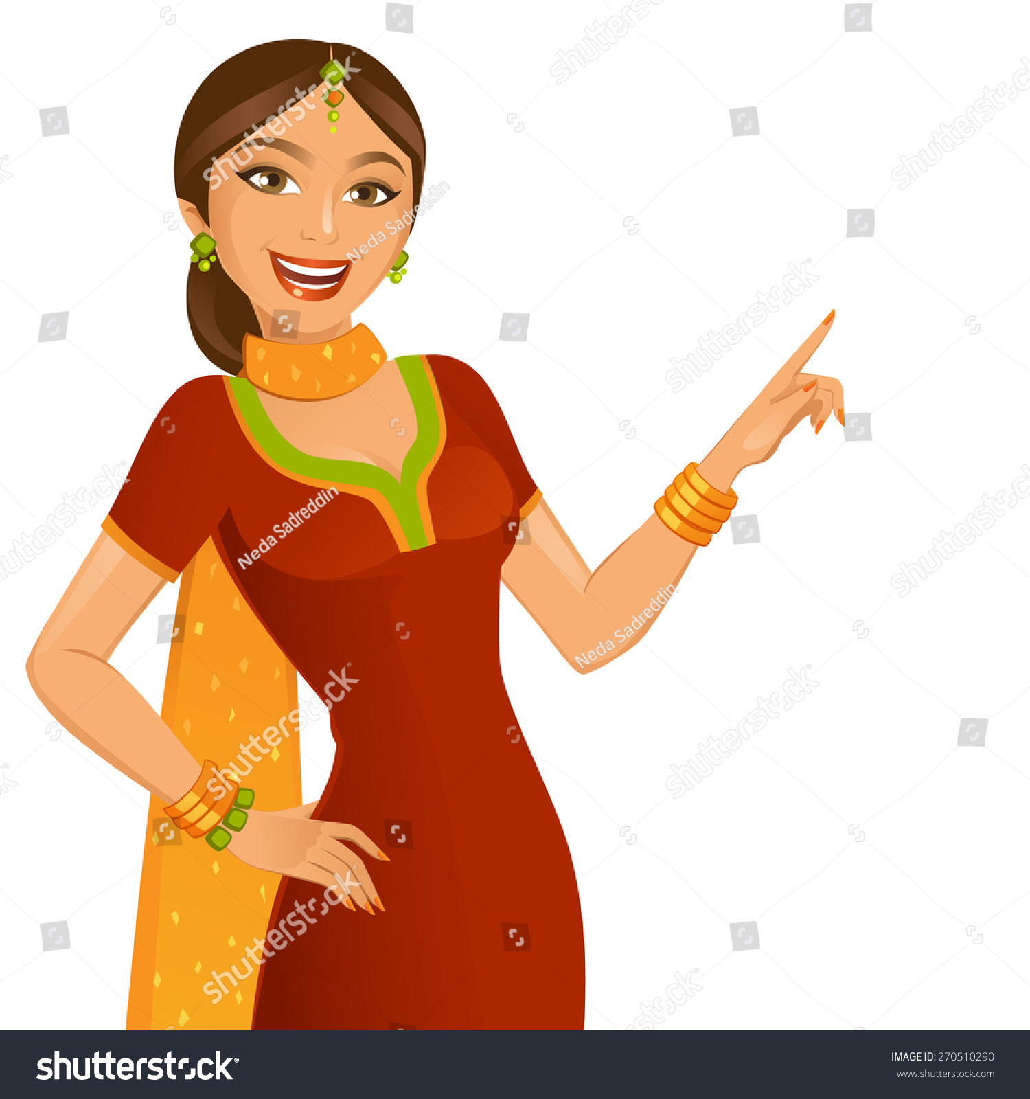 Indian Girl - Royalty Free Stock Vector 270510290 - Avopix.com