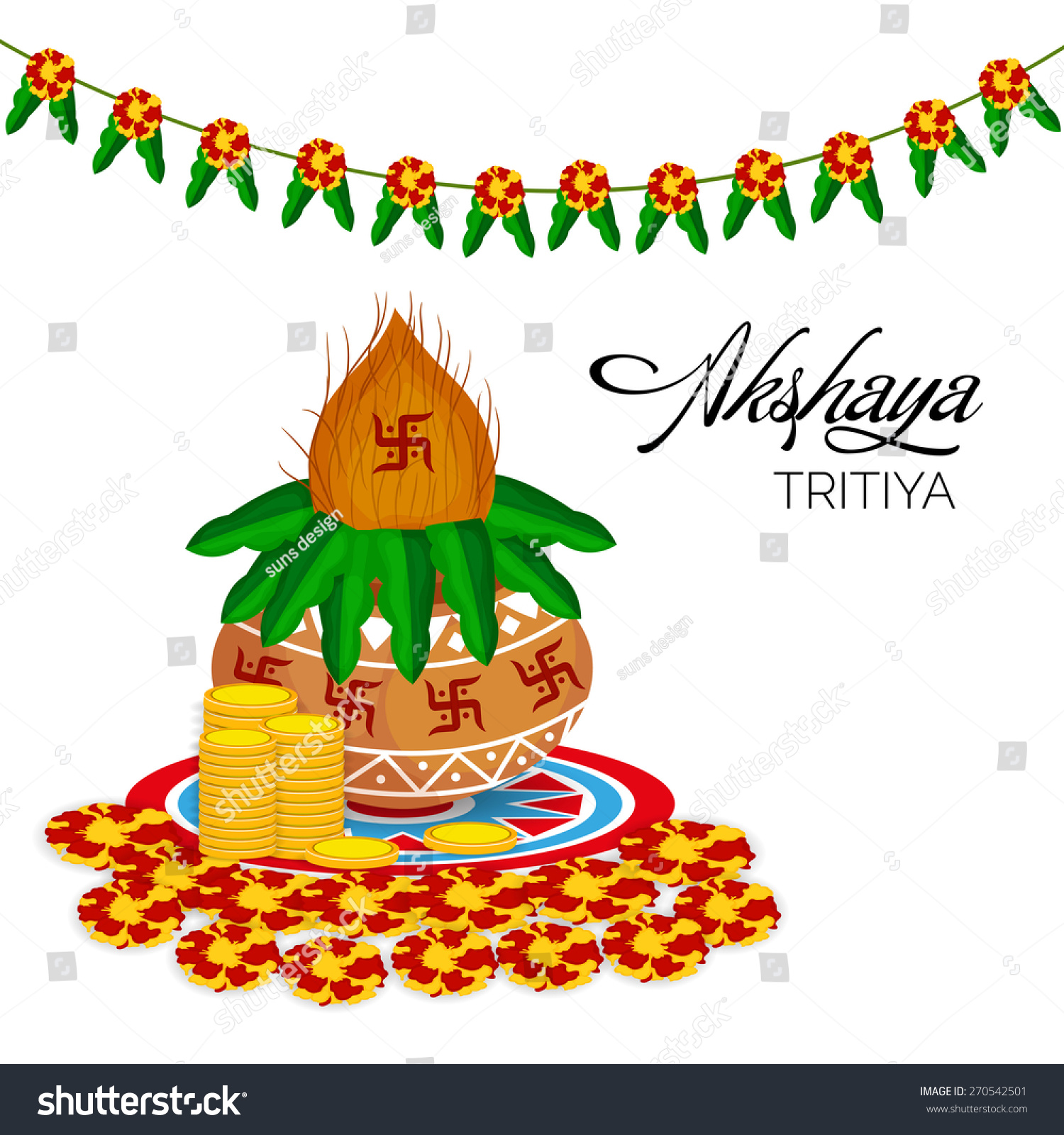 Illustration Of Mangal Kalash For Akshaya Royalty Free Stock Vector 270542501 Avopix Com