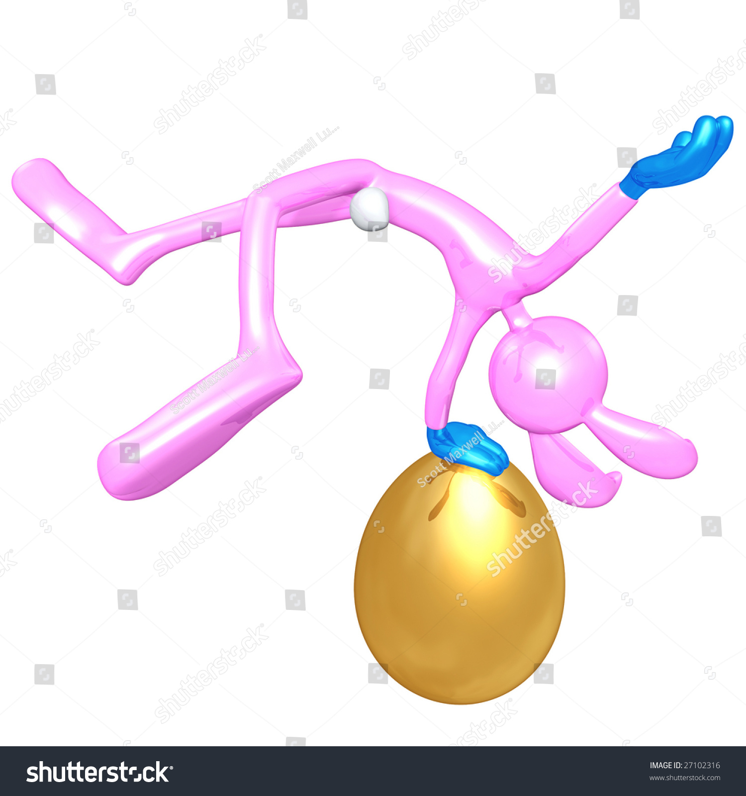 Easter Bunny With Golden Egg #27102316