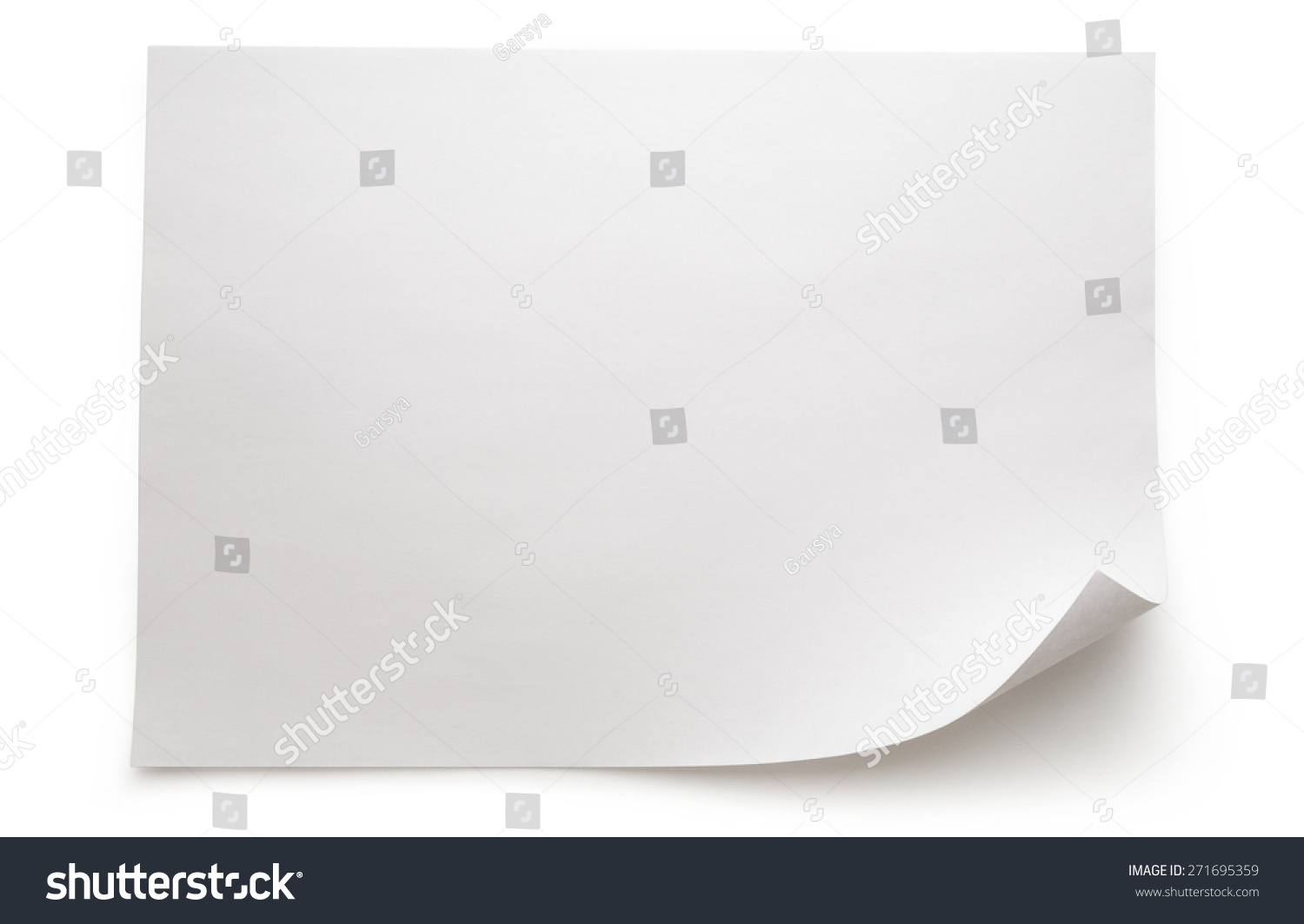 Blank sheet of paper on white background #271695359