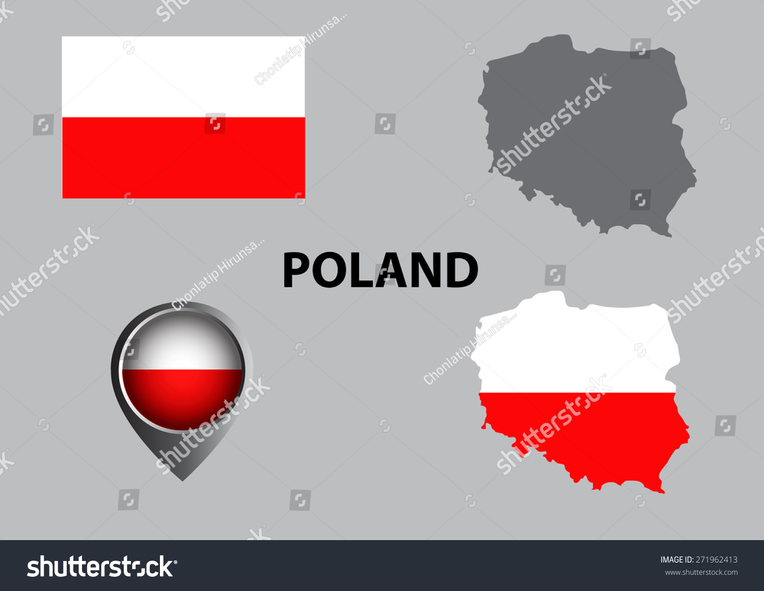 Map of Poland and symbol - Royalty Free Stock Vector 271962413 - Avopix.com