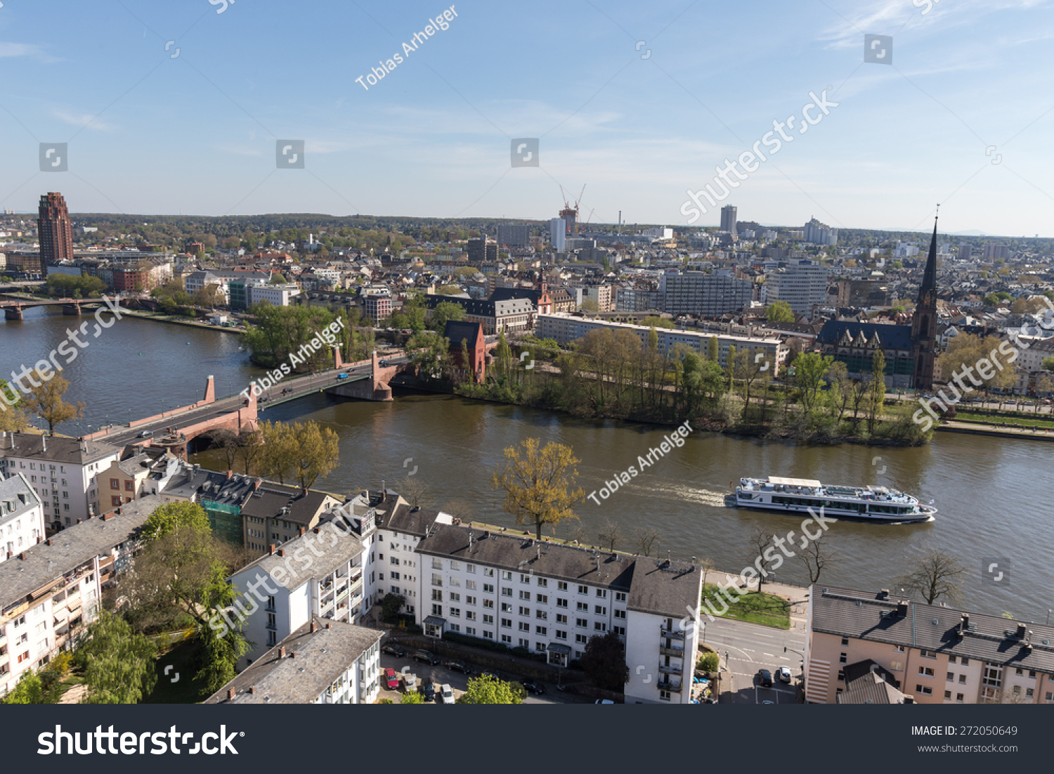 frankfurt am main germany with the main river #272050649