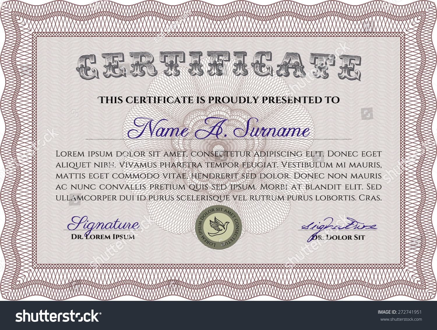 Red certificate or diploma template with complex - Royalty Free Stock ...
