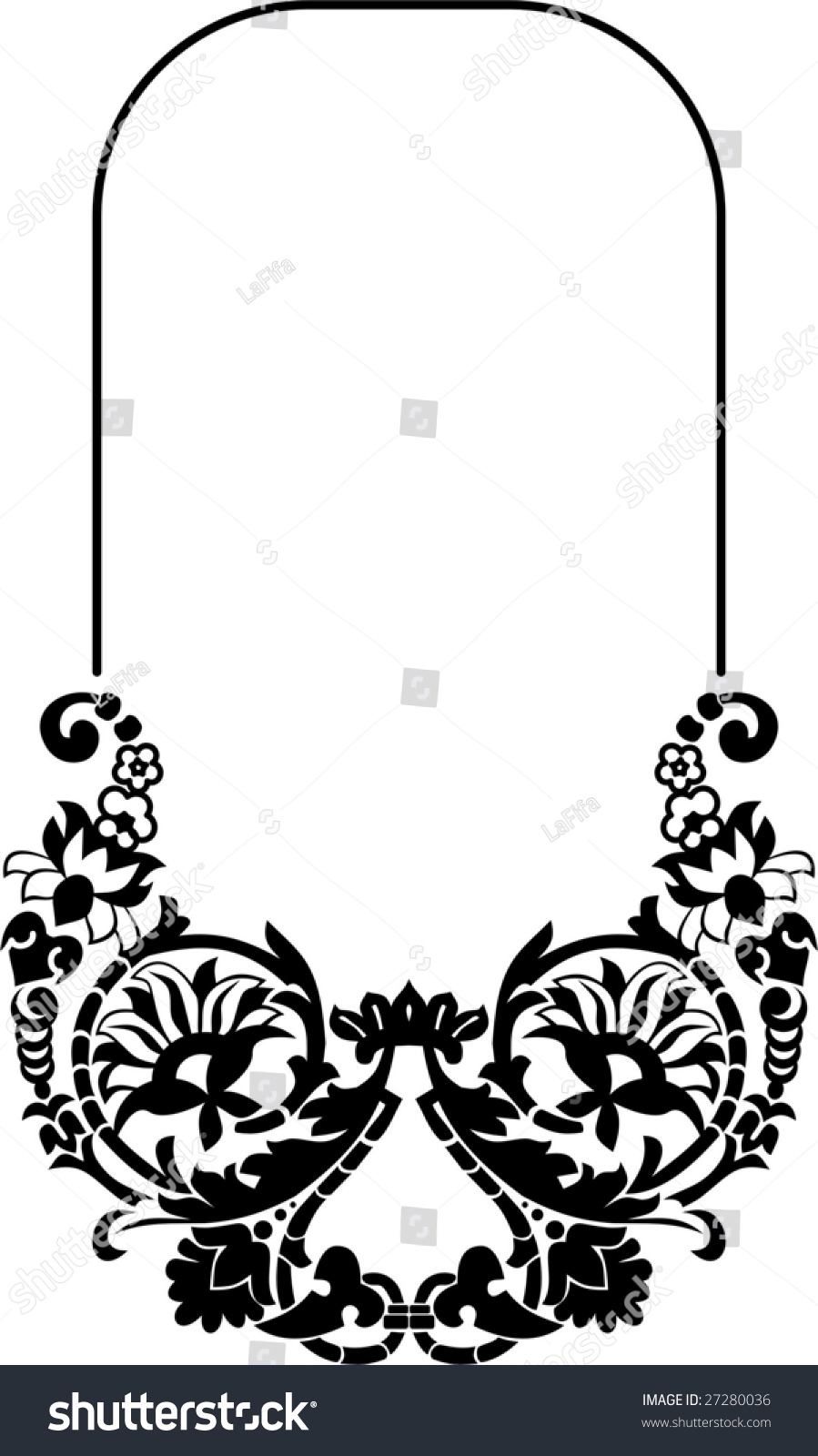 Floral Oval Silhouette Frame Royalty Free Stock Vector Avopix Com