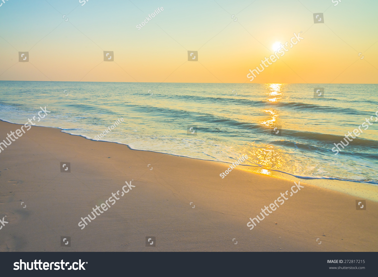 Sunrise on the beach - vintage filter #272817215