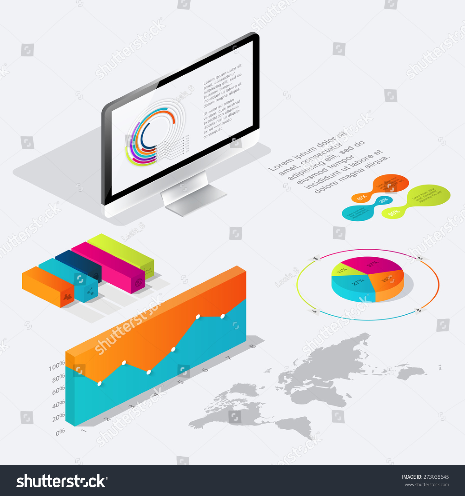 Flat 3d Isometric Infographic For Your Business Royalty Free Stock Vector 273038645