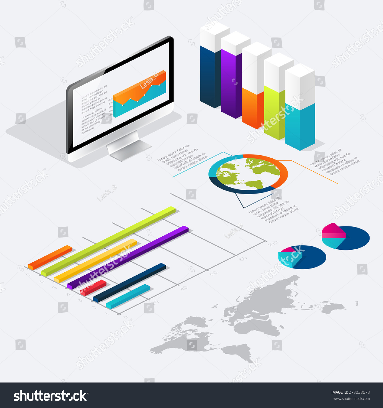 Flat 3d Isometric Infographic For Your Business Royalty Free Stock