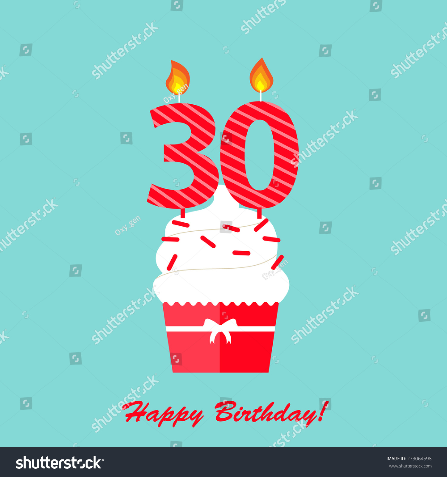 Happy 30th Birthday Anniversary greeting card - Royalty Free Stock ...
