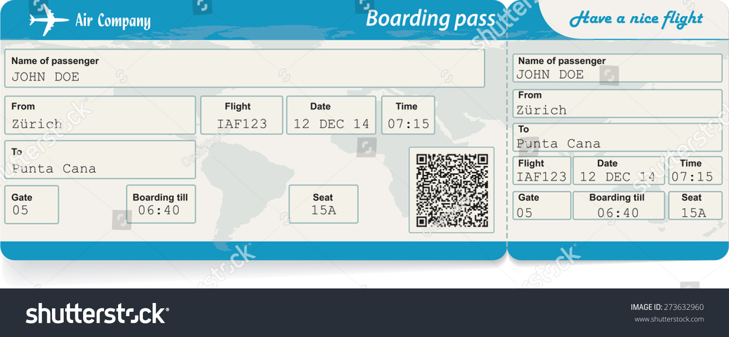 Vector Image Of Airline Boarding Pass Ticket Royalty Free Stock