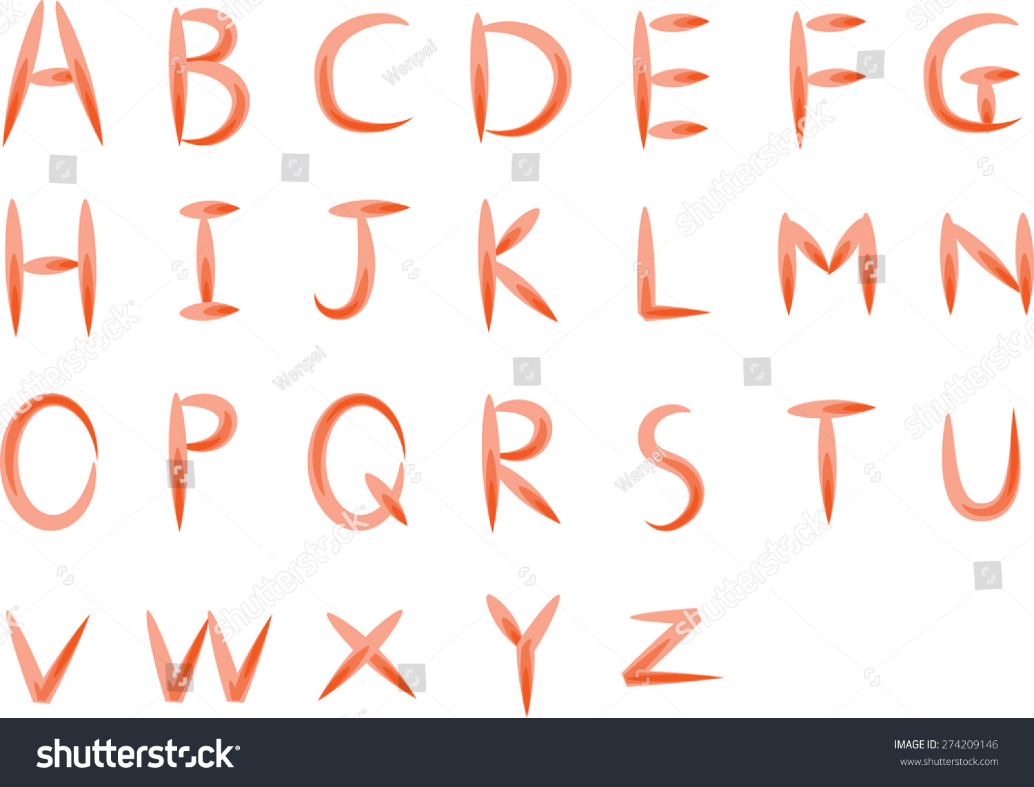 English Alphabet A To Z Royalty Free Stock Vector 274209146