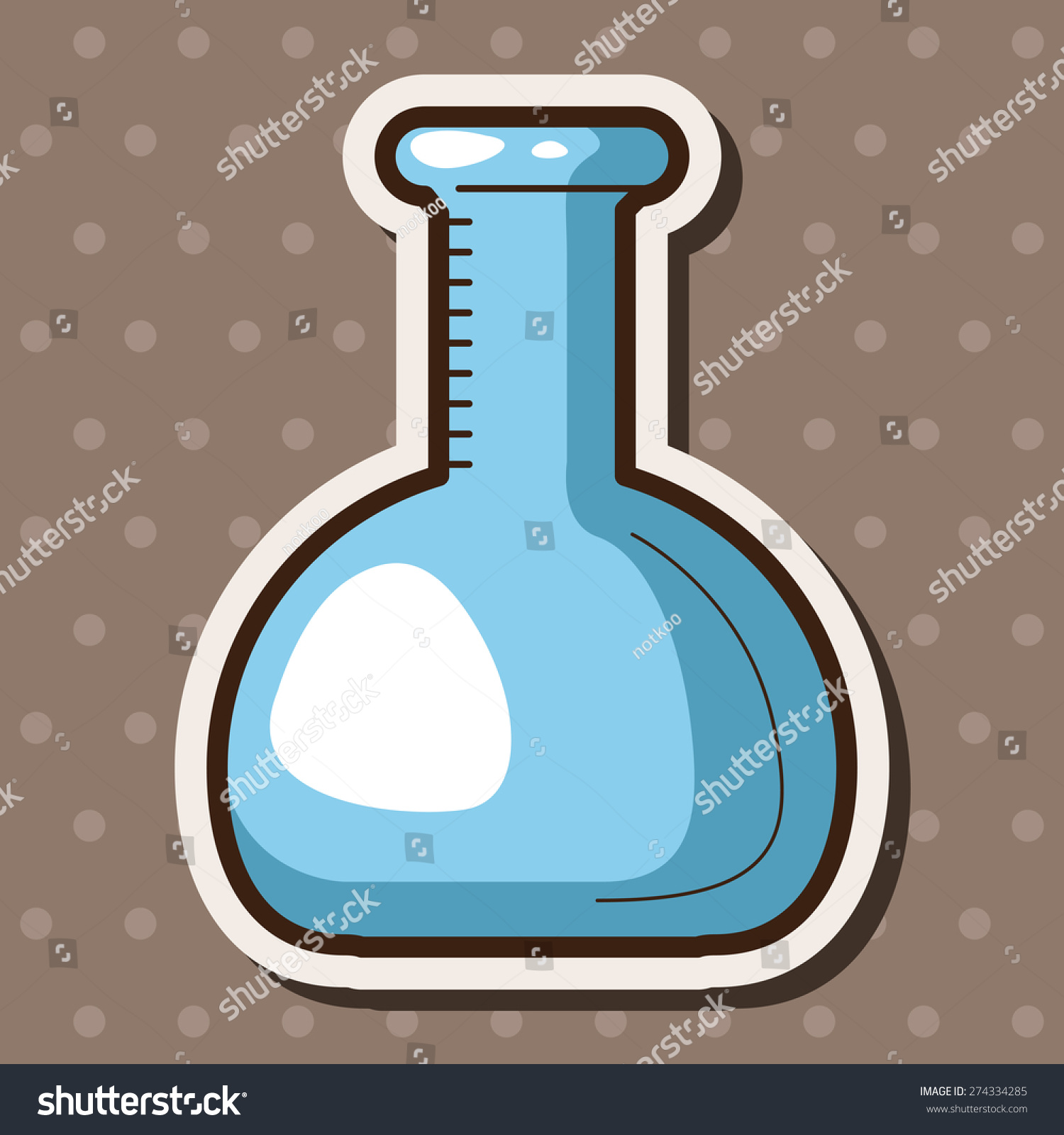 Test tubes and beakers , cartoon sticker icon Royalty Free Stock