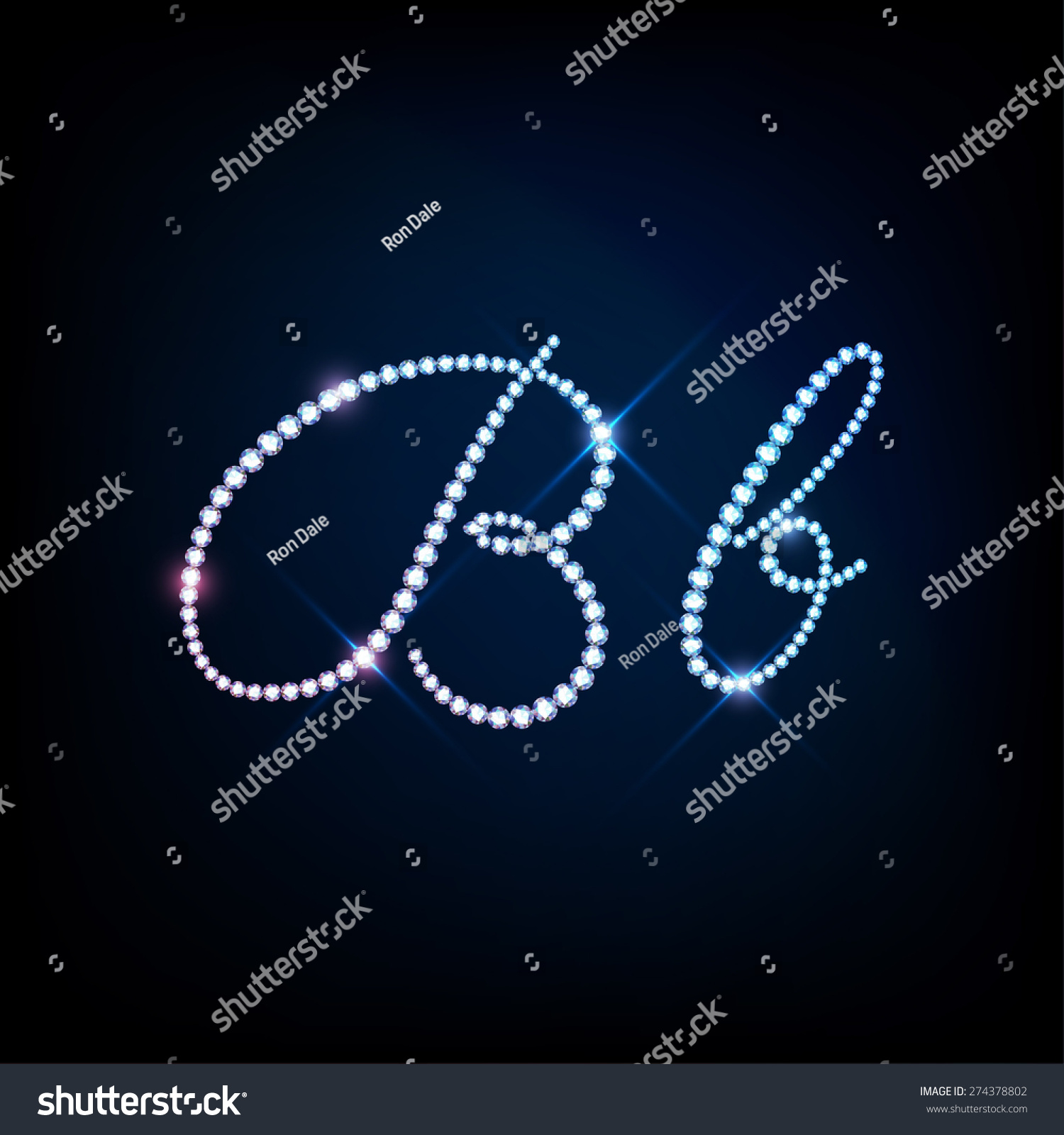 Diamond Glittering Letter "B" Of Sparkling - Royalty Free Stock Vector ...