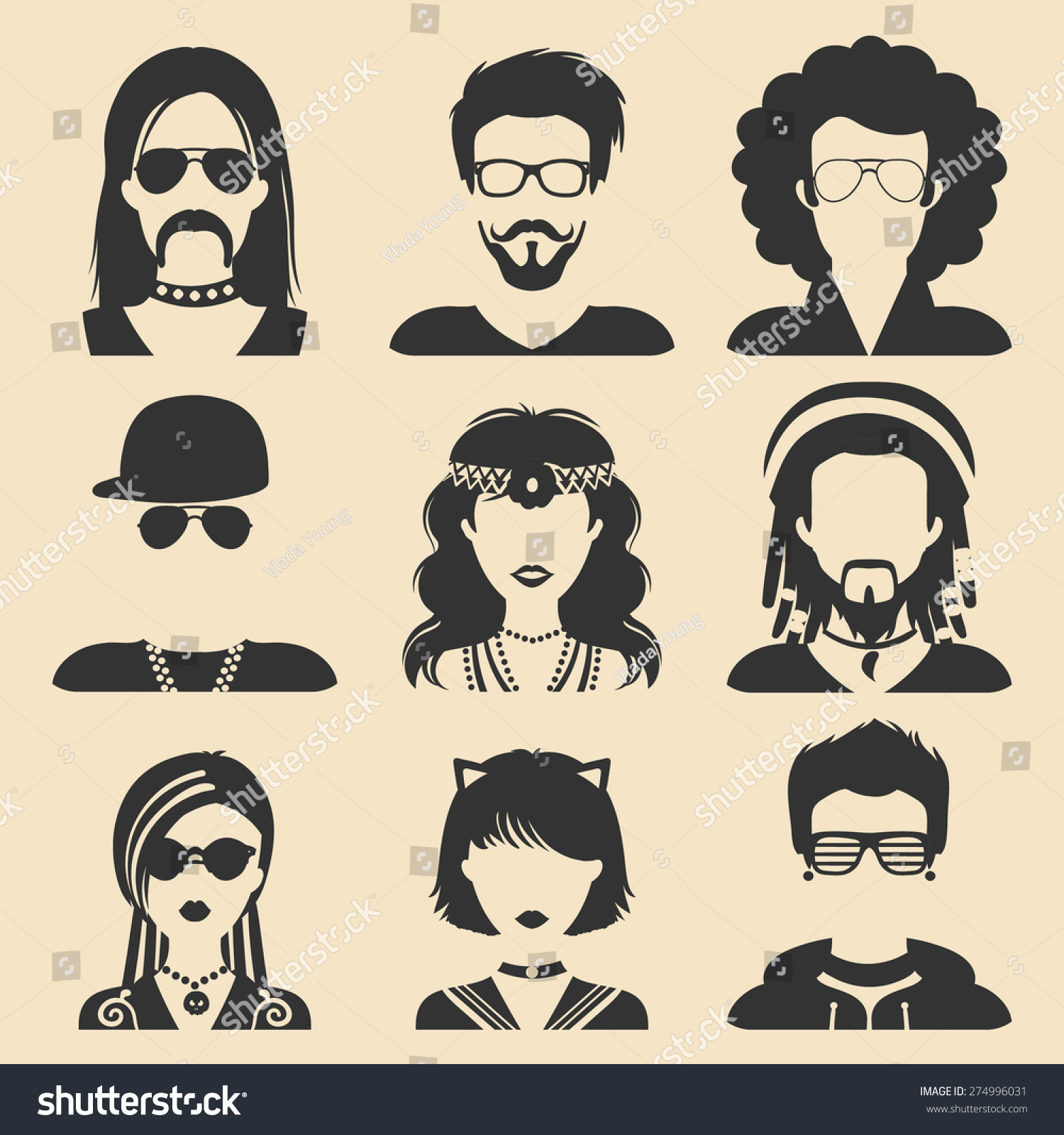 Vector set of different subcultures man and - Royalty Free Stock Vector ...