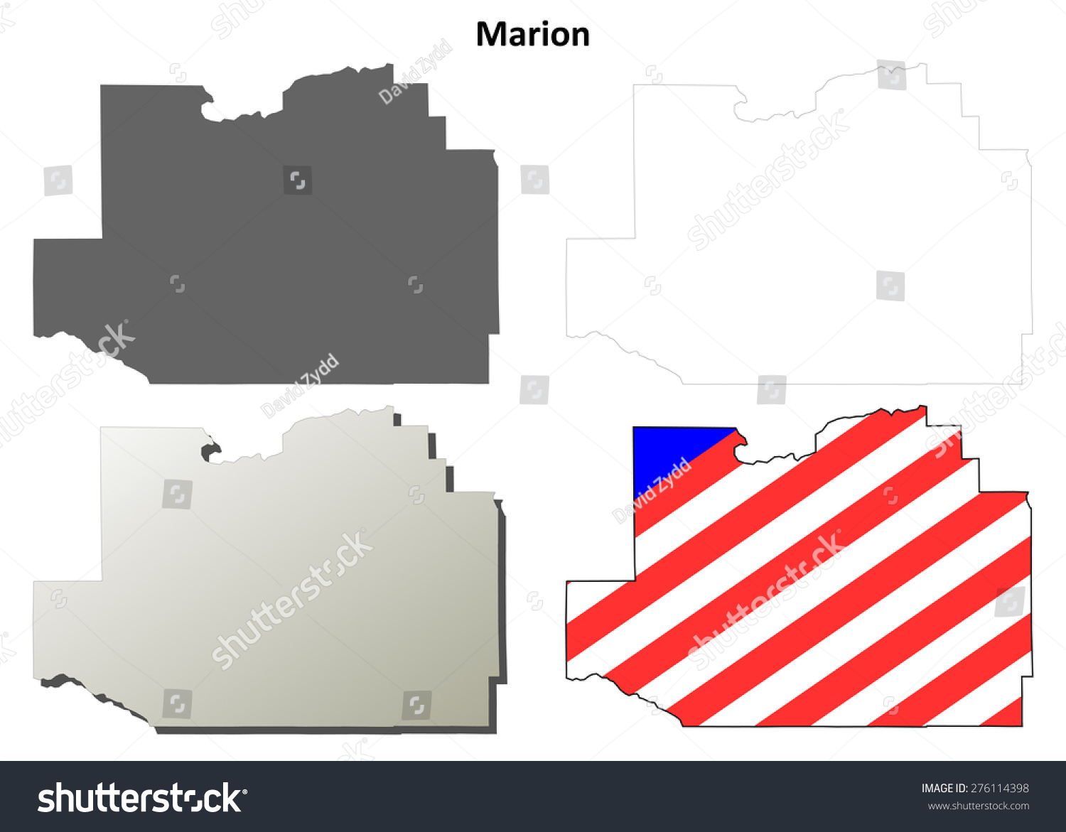 Marion County (Florida) outline map set - Royalty Free Stock Vector ...