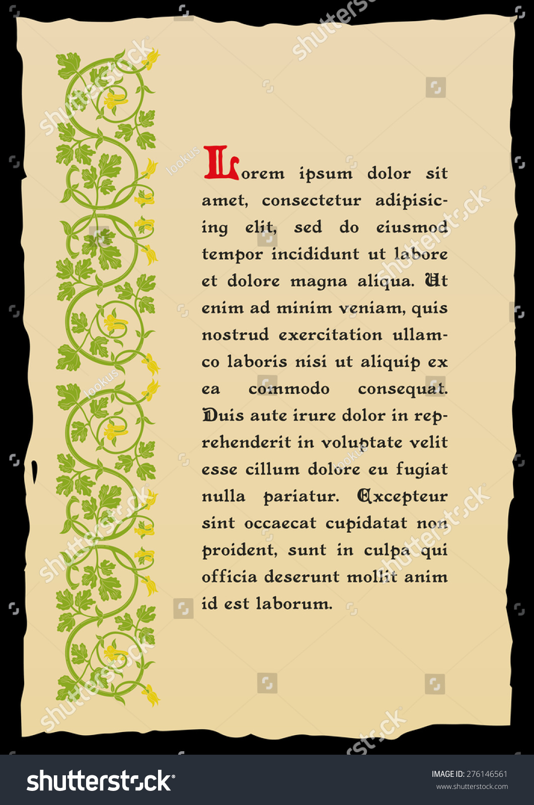 Template book page in a medieval style. Place - Royalty Free Stock ...