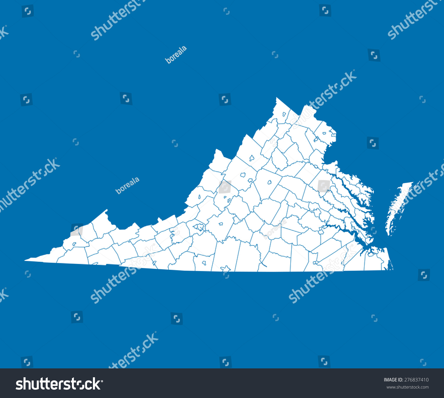 map of Virginia - Royalty Free Stock Vector 276837410 - Avopix.com