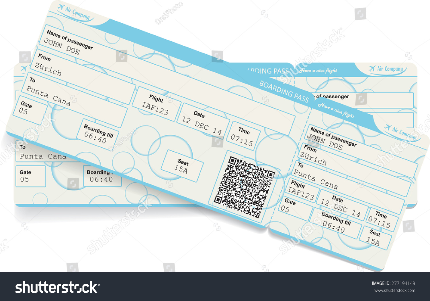 Vector Image Of Airline Boarding Pass Ticket Royalty Free Stock Vector 277194149 8605