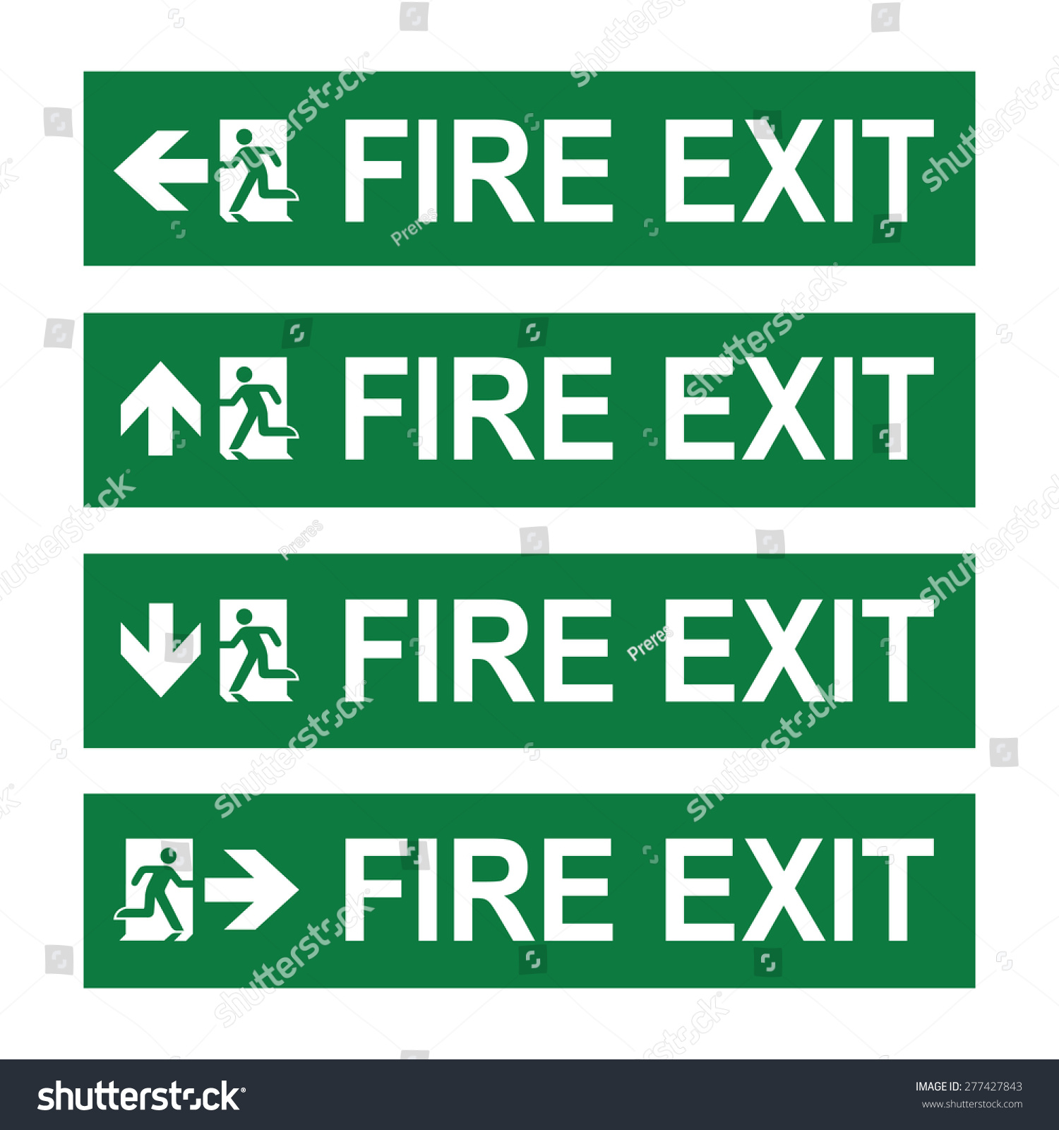Emergency fire exit sign vector set - Royalty Free Stock Vector ...