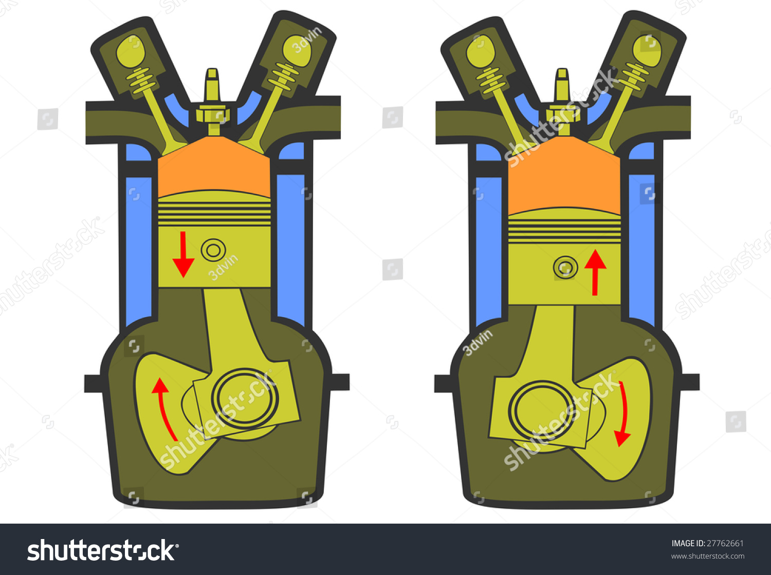 Illustration of two-stroke motor functional - Royalty Free Stock Vector ...