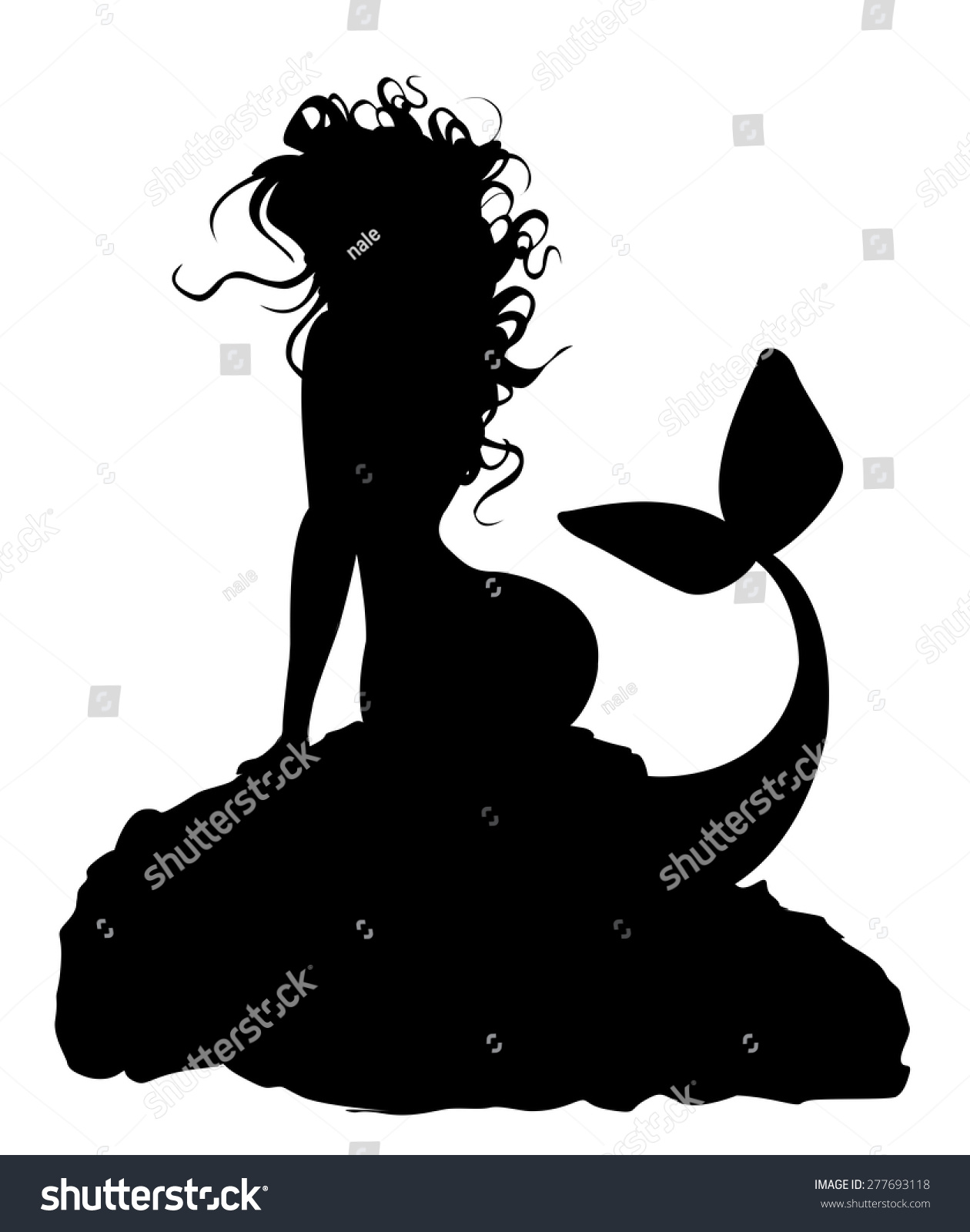 Download Vector illustration of mermaid's silhouette - Royalty Free ...