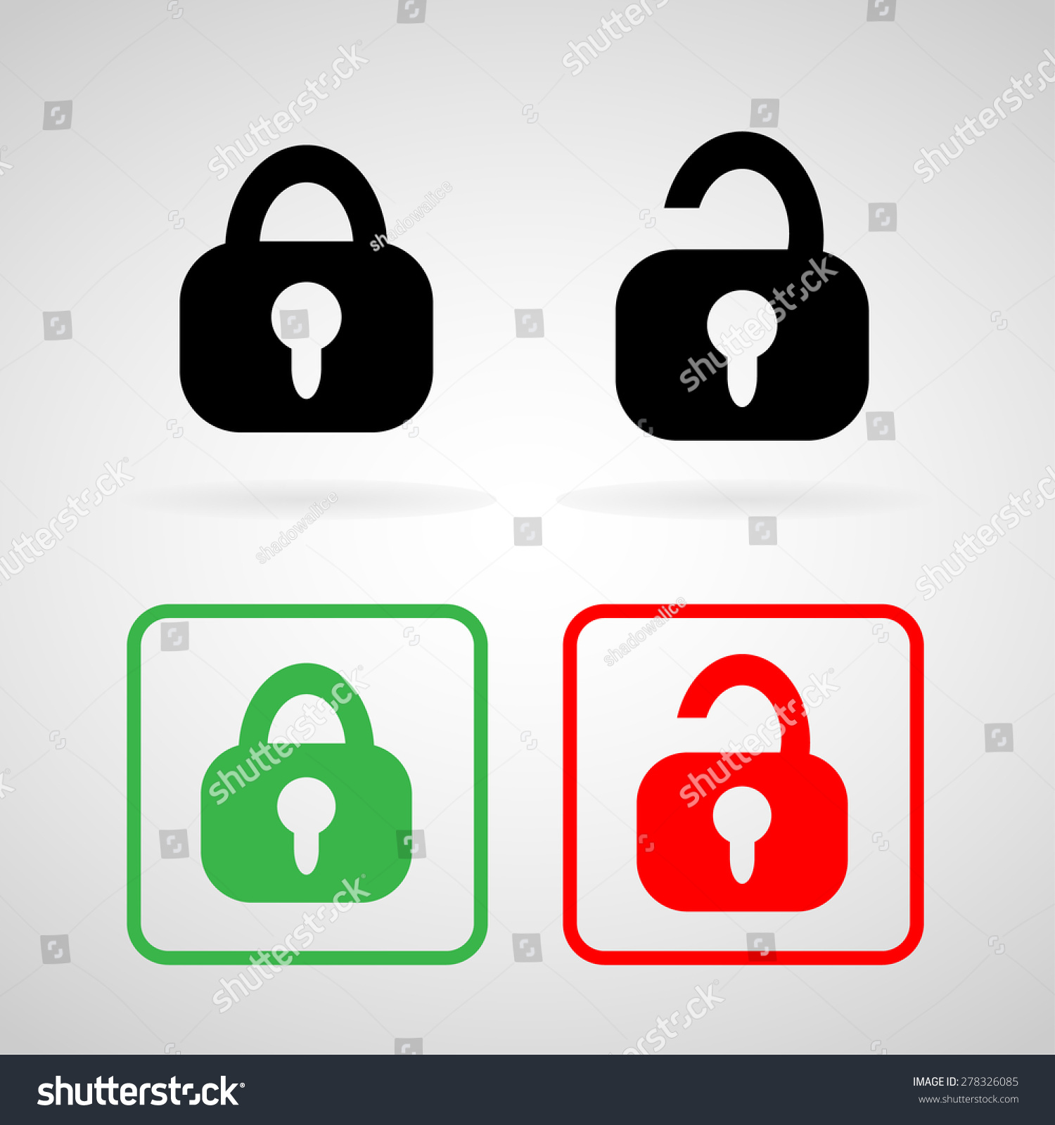 Lock and Unlock icons set great for any use. - Royalty Free Stock ...