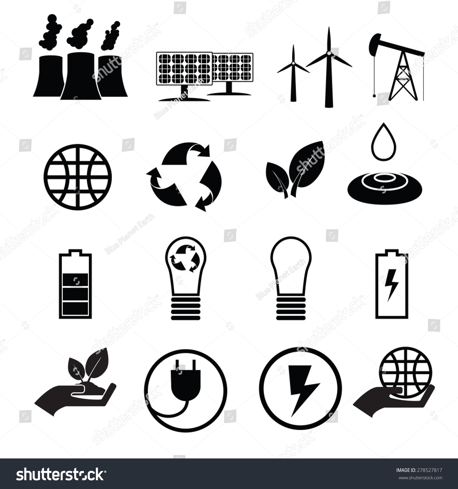 Energy reservation and recycle icons - Royalty Free Stock Vector ...