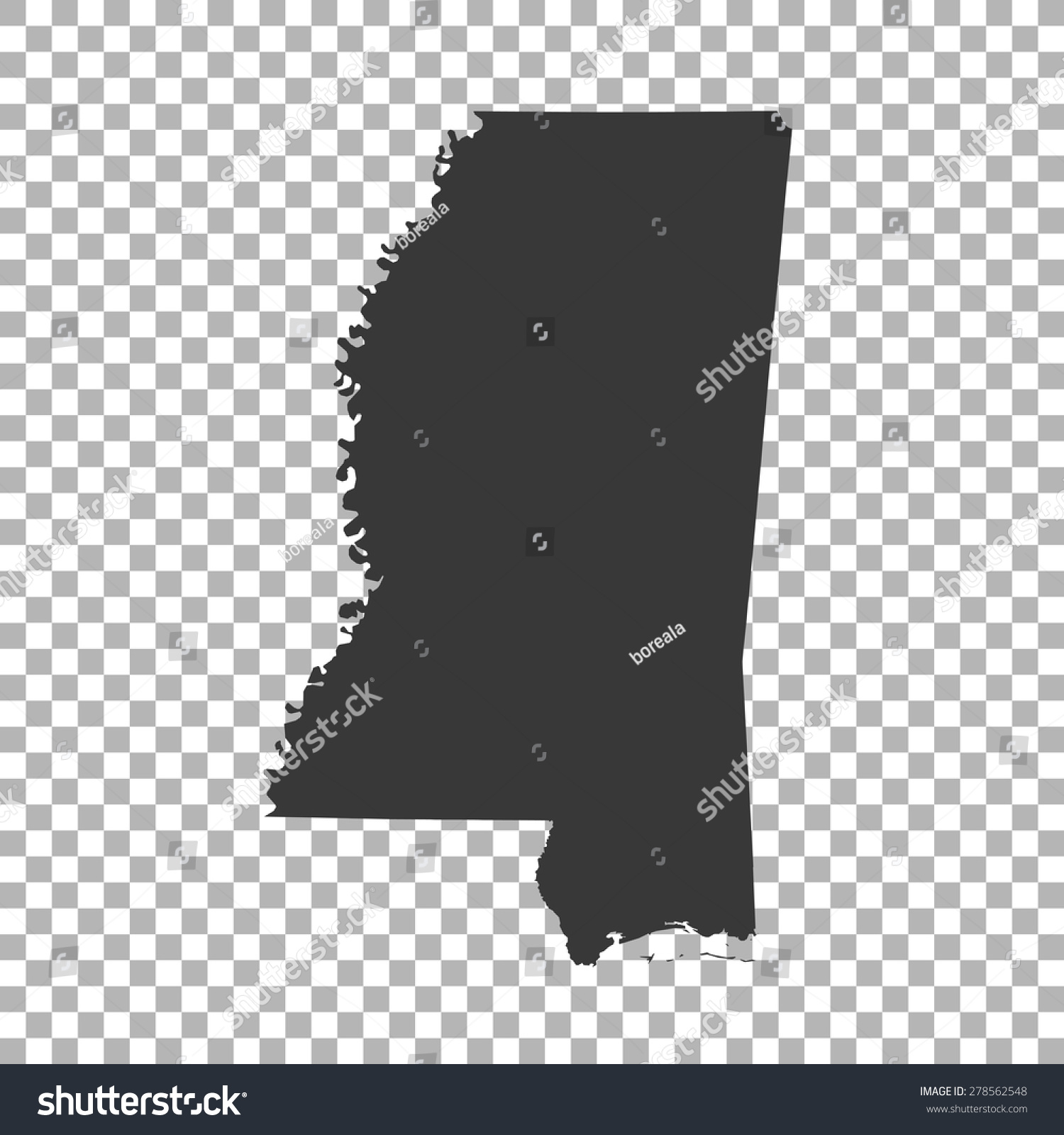 Map Of Mississippi - Royalty Free Stock Vector 278562548 - Avopix.com