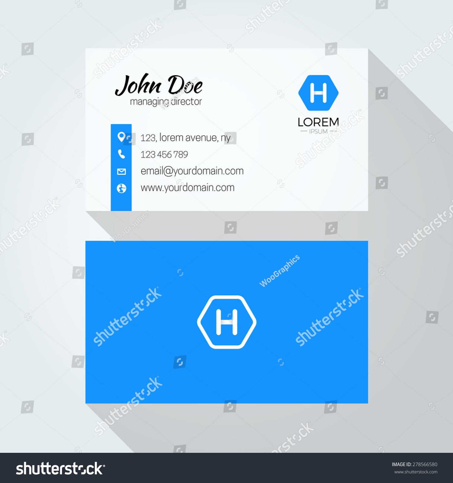 H Letter logo Minimal Corporate Business card #278566580