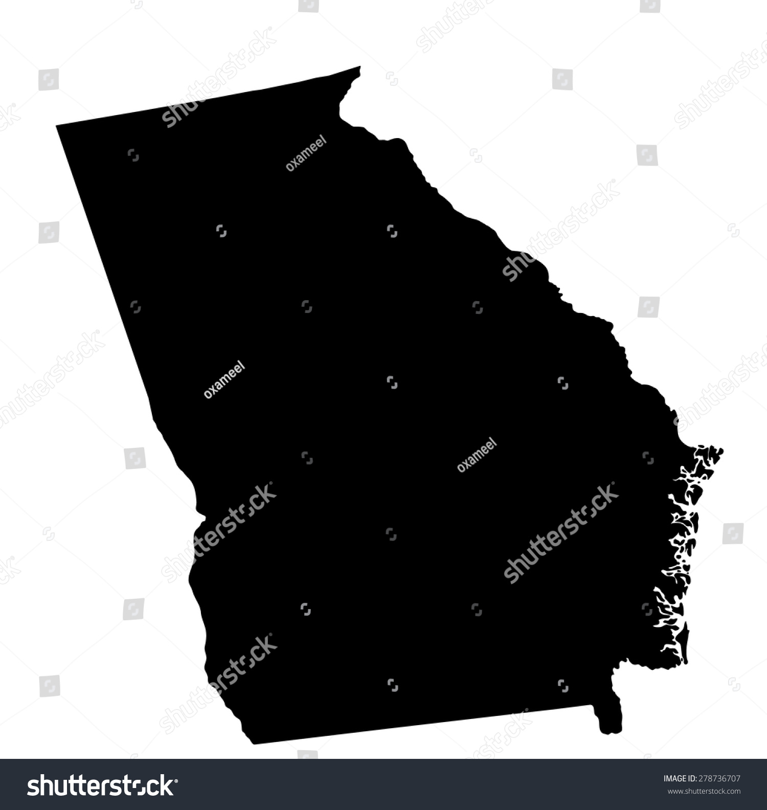 black map of state georgia - Royalty Free Stock Vector 278736707 ...