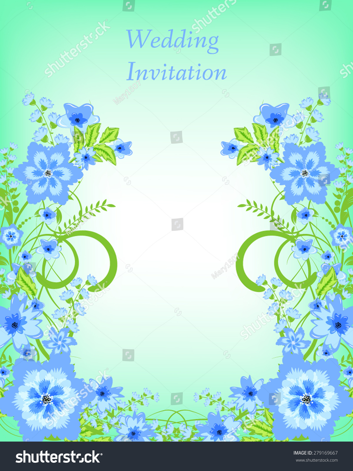 Wedding invitation card. Flowers abstract - Royalty Free Stock Vector ...