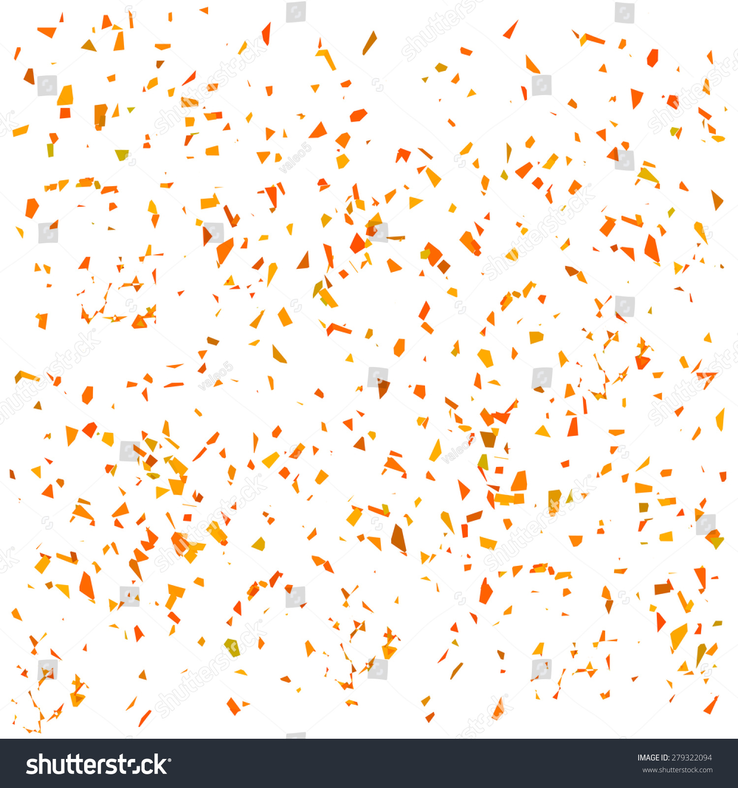 Vector Orange Confetti Isolated On White Royalty Free Stock Vector