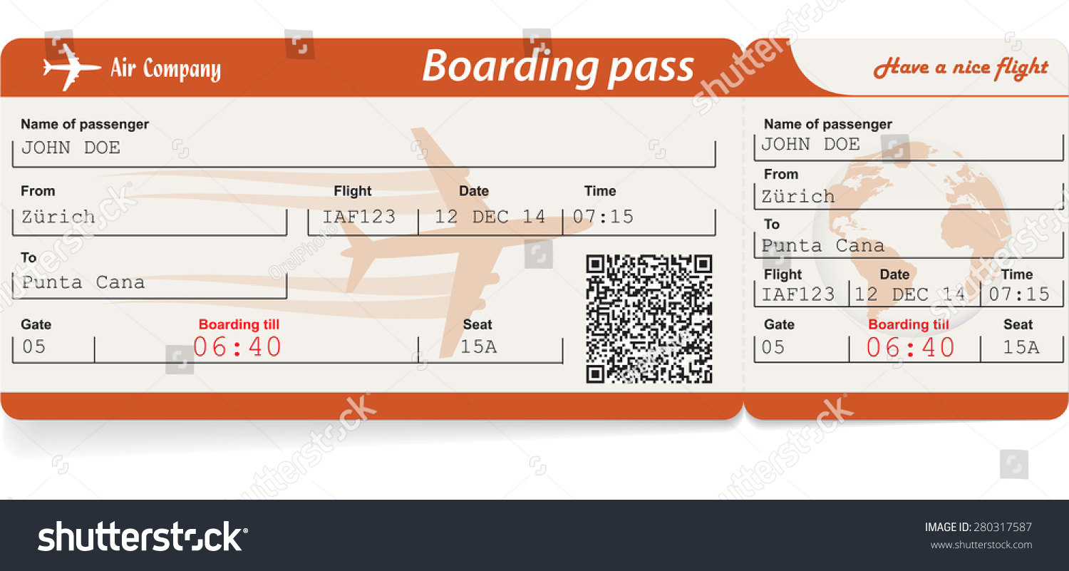 Vector Image Of Airline Boarding Pass Ticket Royalty Free Stock