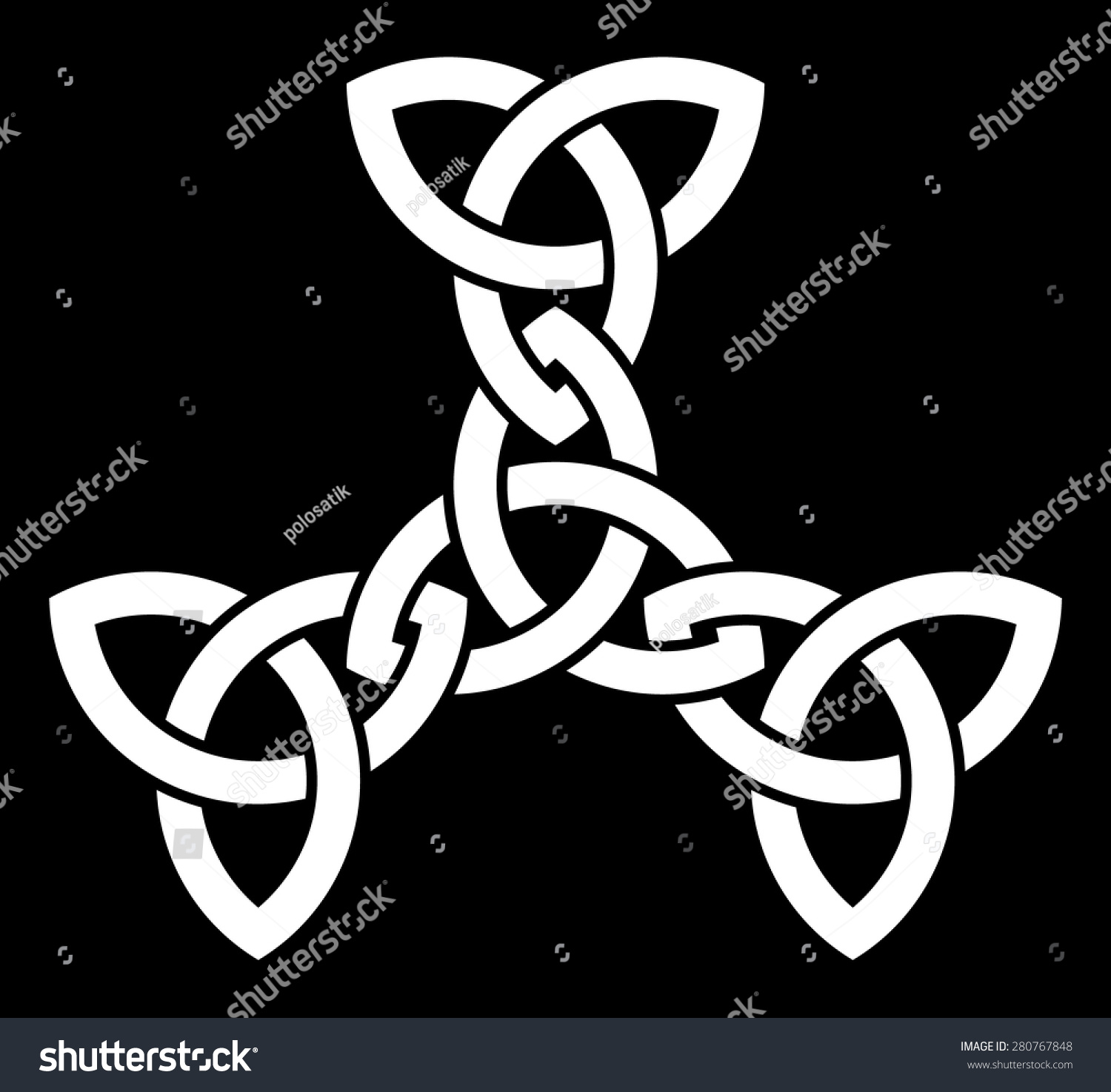 4 Interlaced 3-point Celtic Triquetra (Trinity) - Royalty Free Stock ...