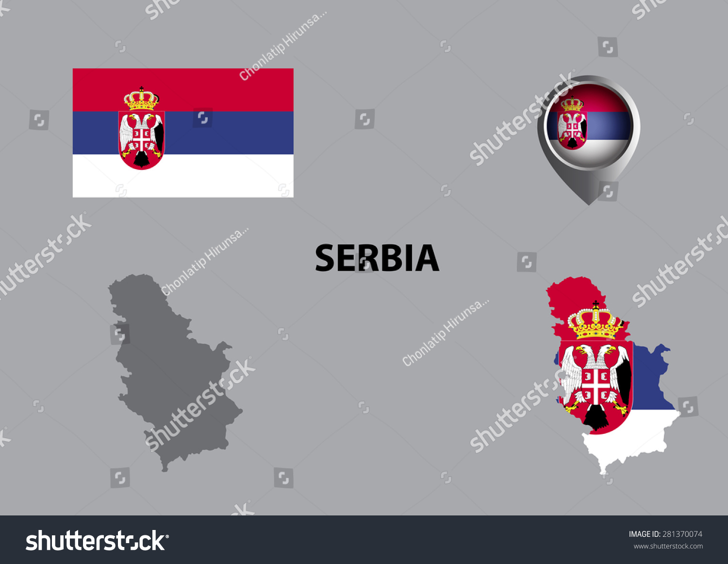 Map of Serbia and symbol #281370074